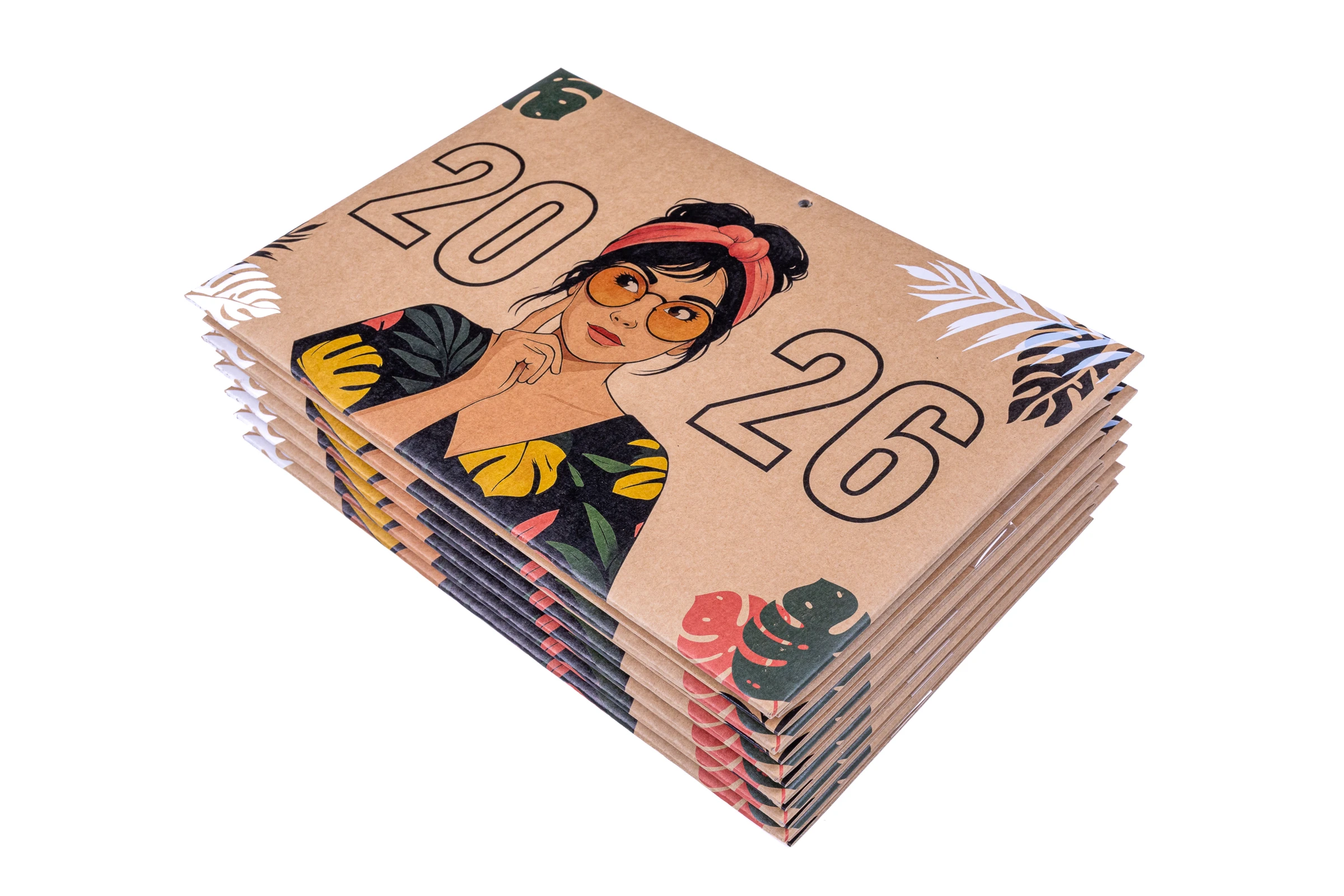 Kalendarze trójdzielne EKO - główka wypukła, tektura lita + gąbka