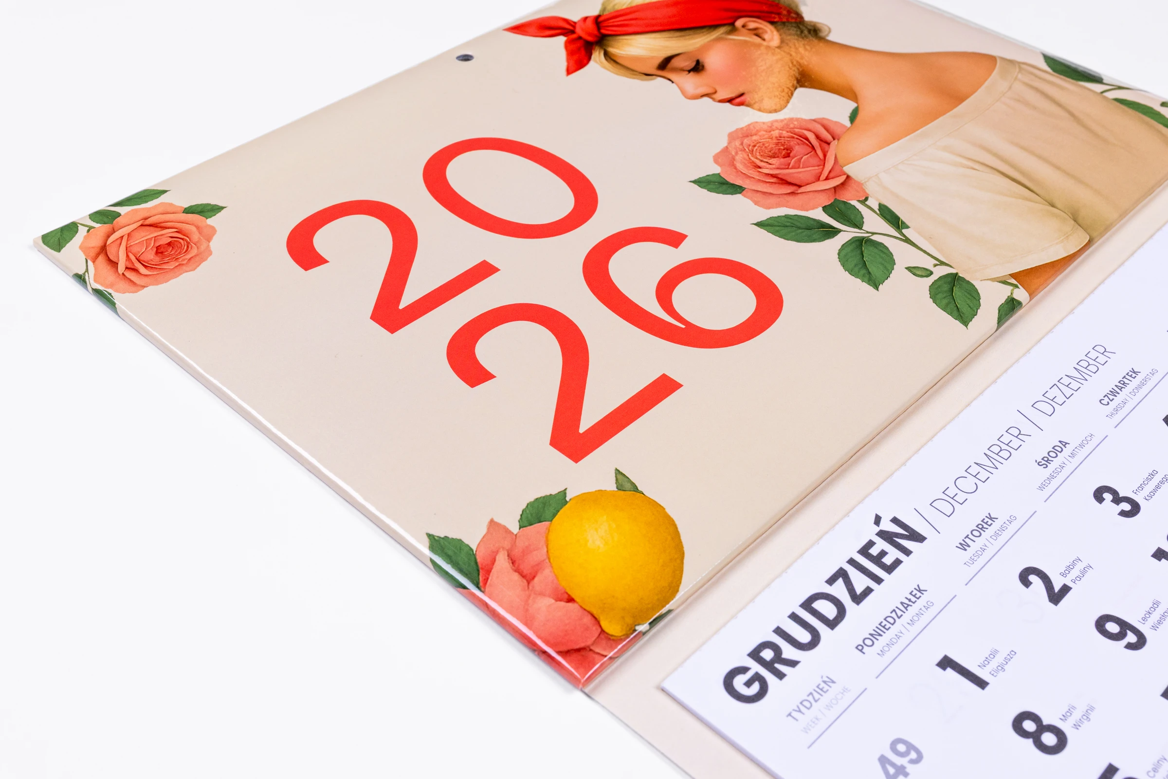 kalendarze trójdzielne główka wypukła tektura lita plus gąbka