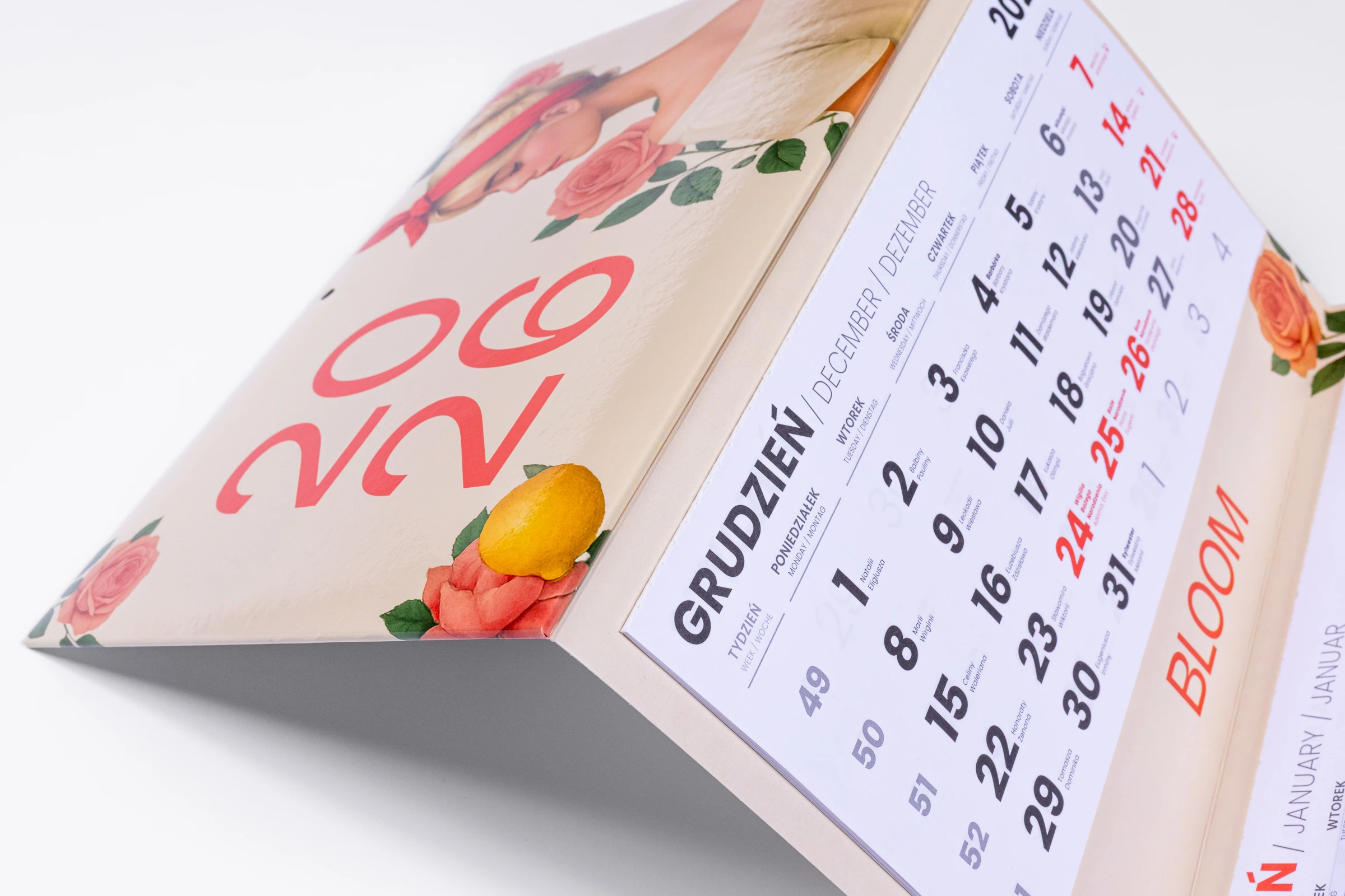 kalendarze trójdzielne główka wypukła tektura lita plus gąbka