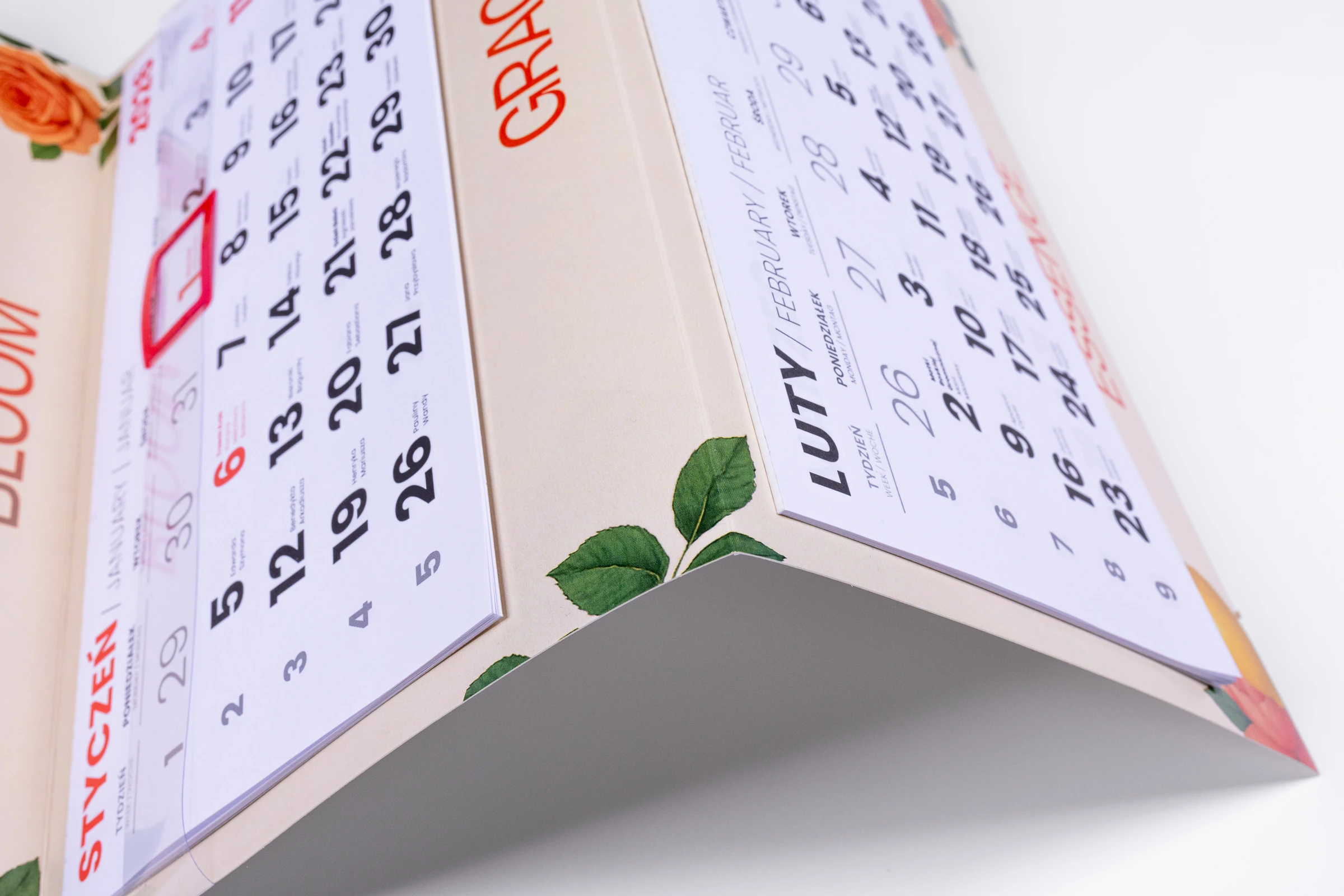 kalendarze trójdzielne główka wypukła tektura lita plus gąbka