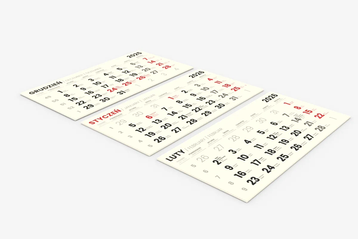 Kalendaria eko trójdzielne