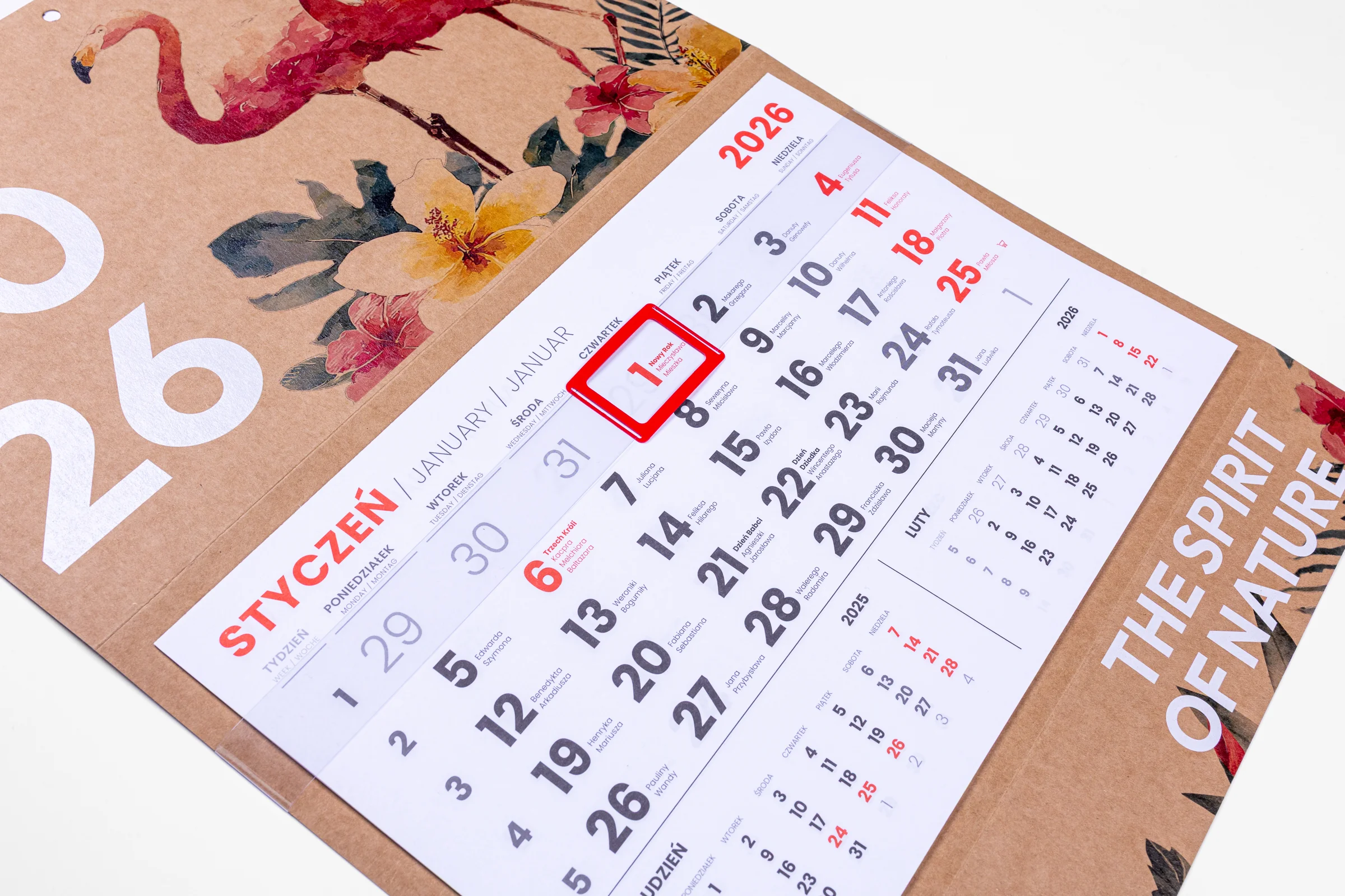 Kalendarze jednodzielne EKO - główka płaska