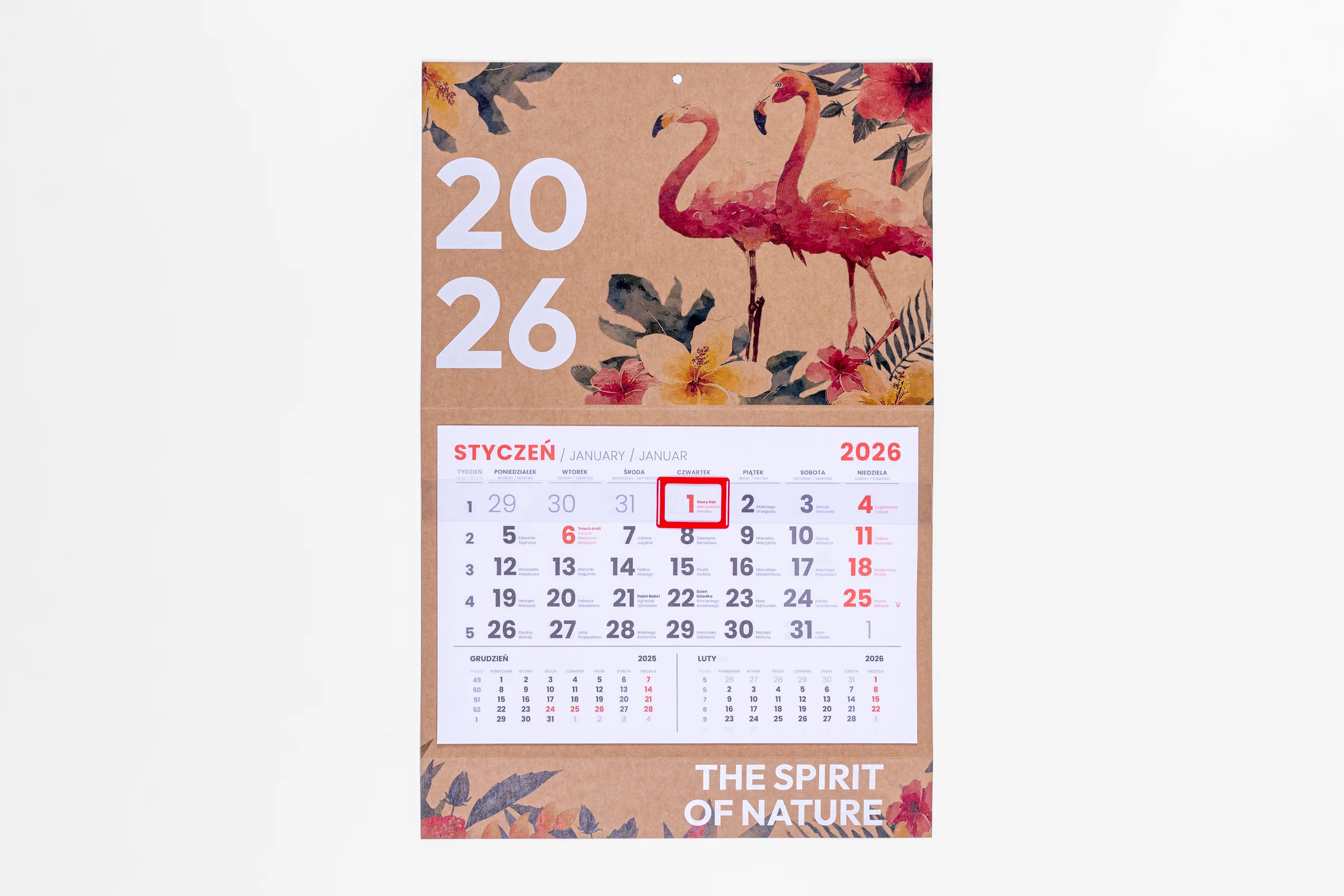 Kalendarze jednodzielne EKO - główka płaska