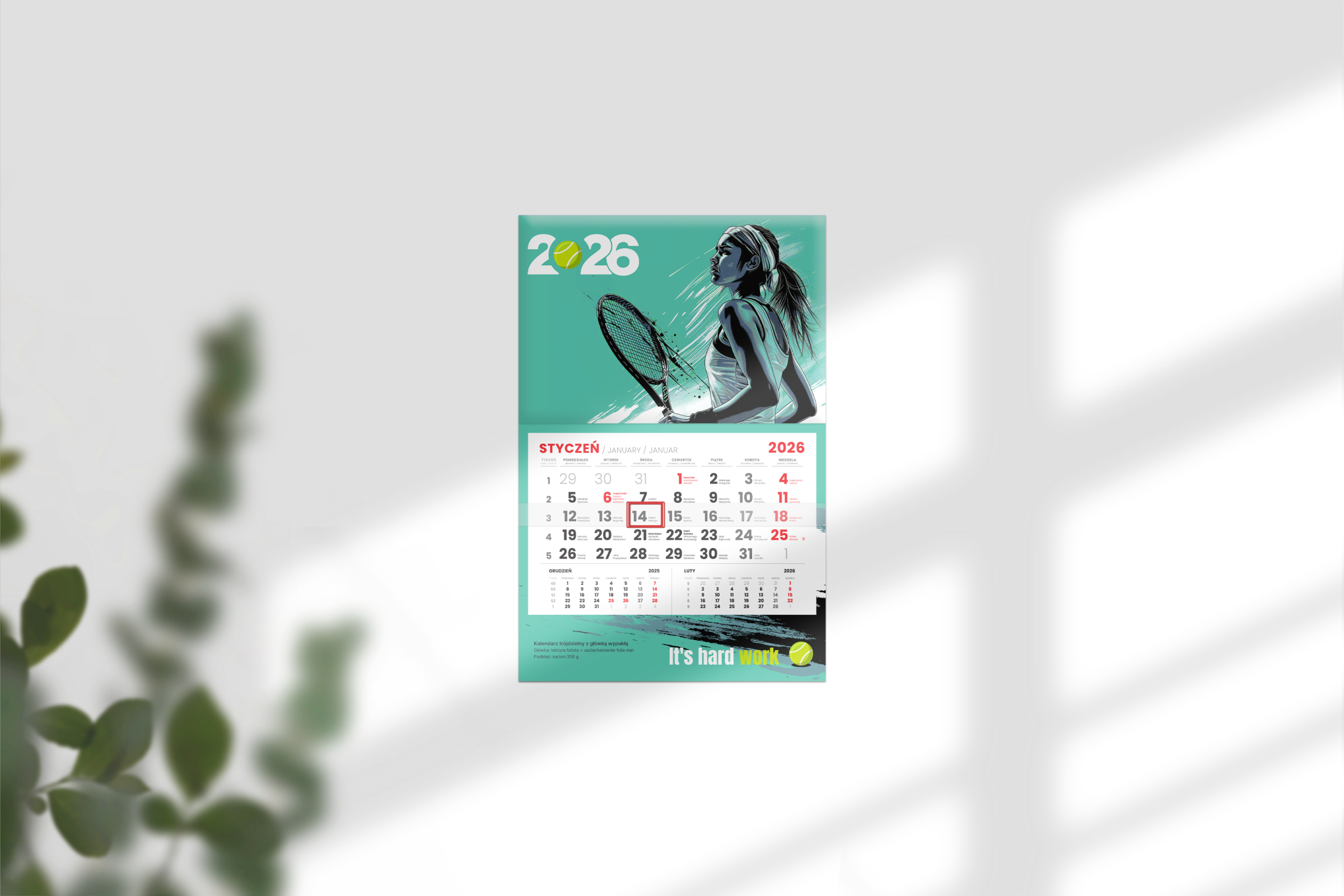 Kalendarze jednodzielne - główka wypukład_tektura falista