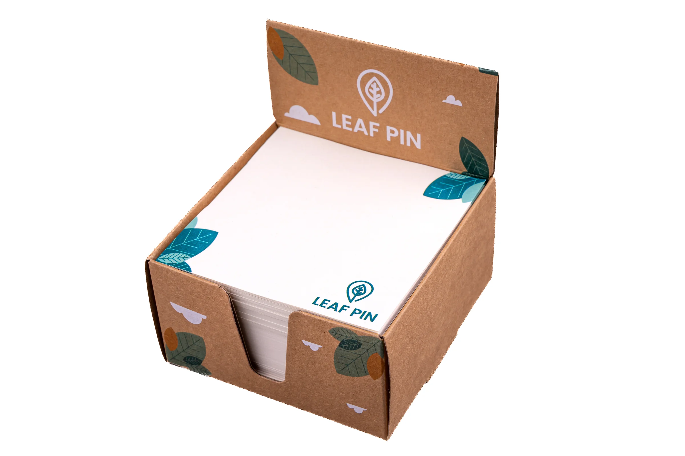 Notesy w kostce w kartoniku EKO reklamowe, formowe z nadrukiem