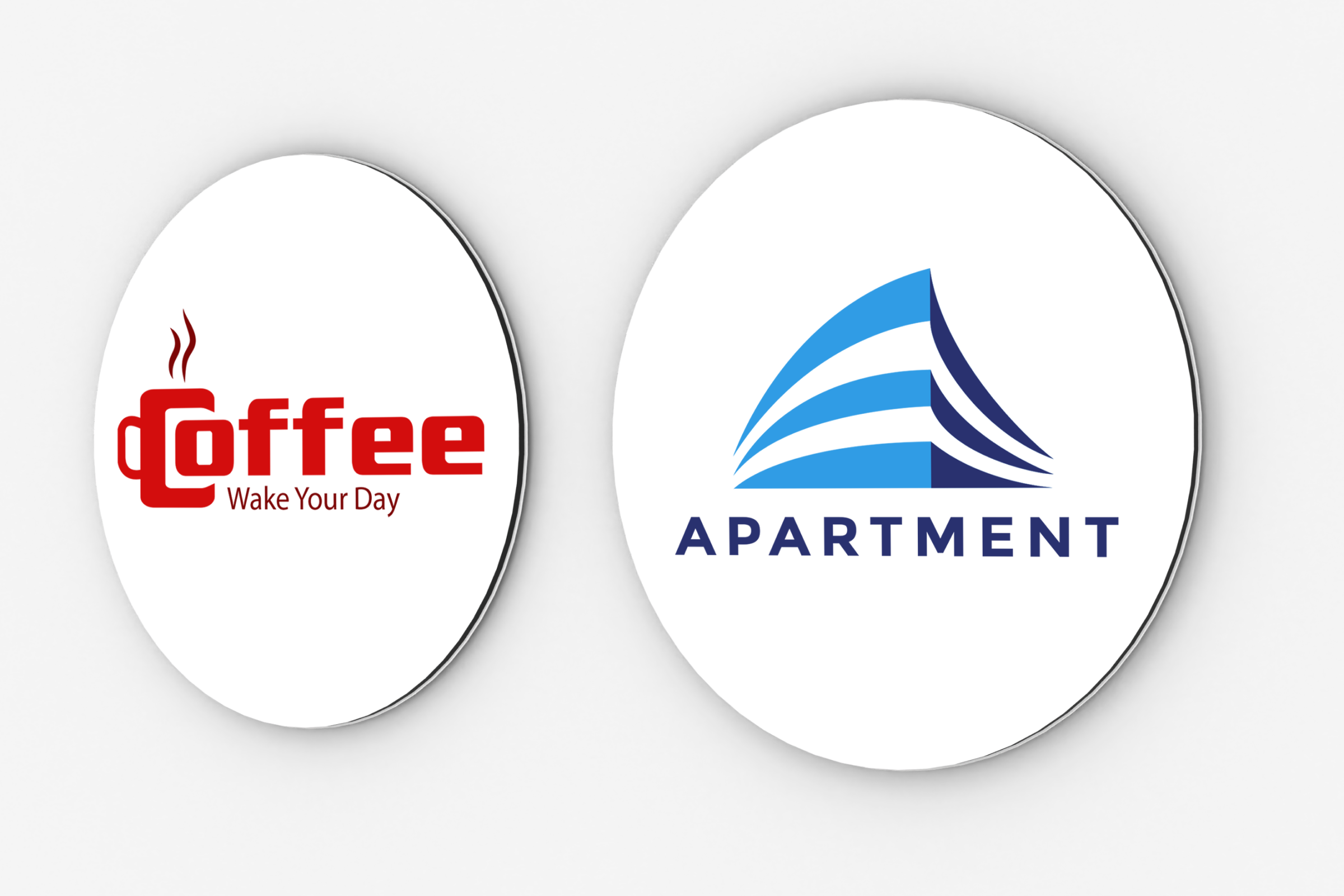 Płyty Dibond białe dowolny kształt z logo firmy