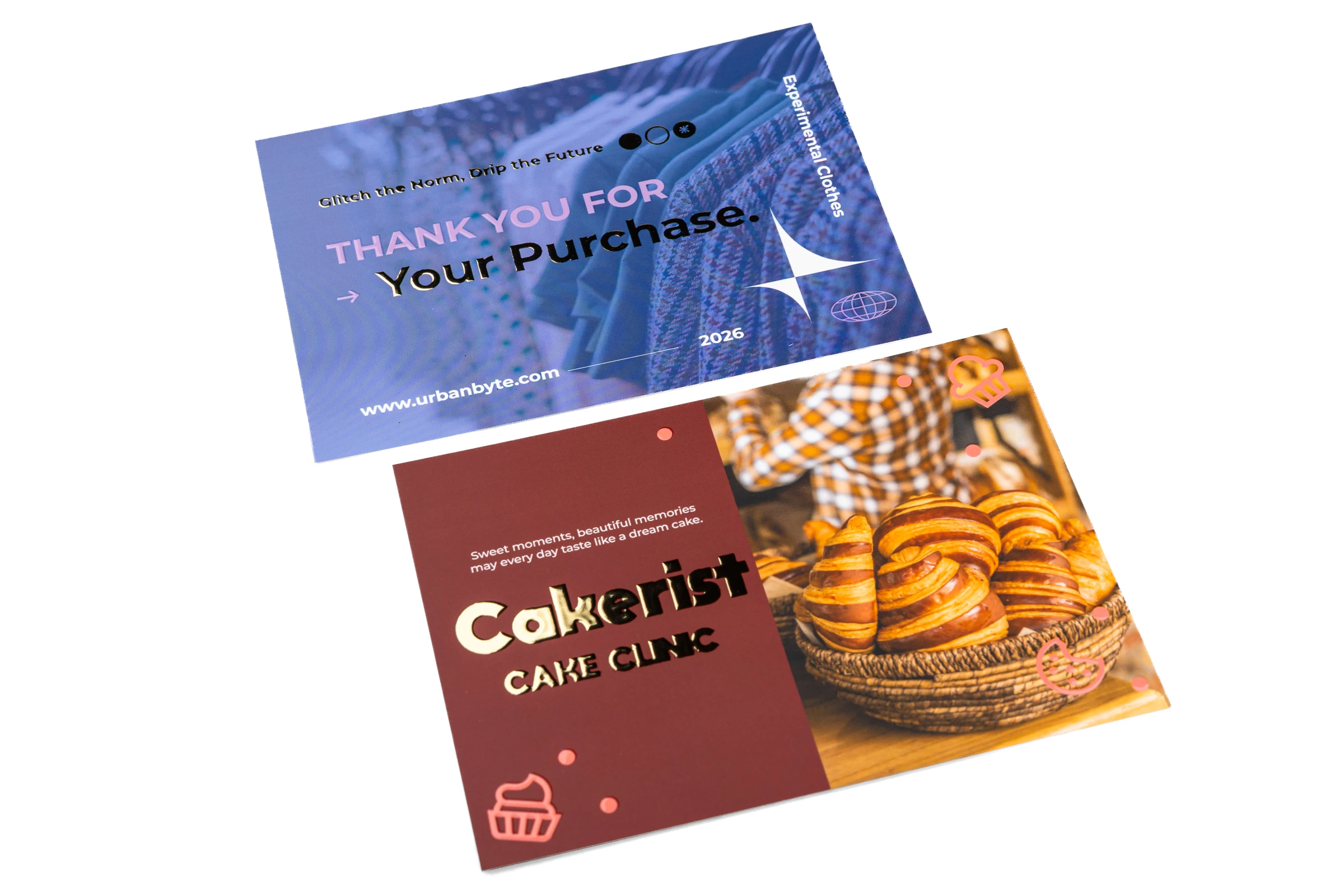 Pocztówki Premium - lakier wybiórczy UV + złocenie 3D