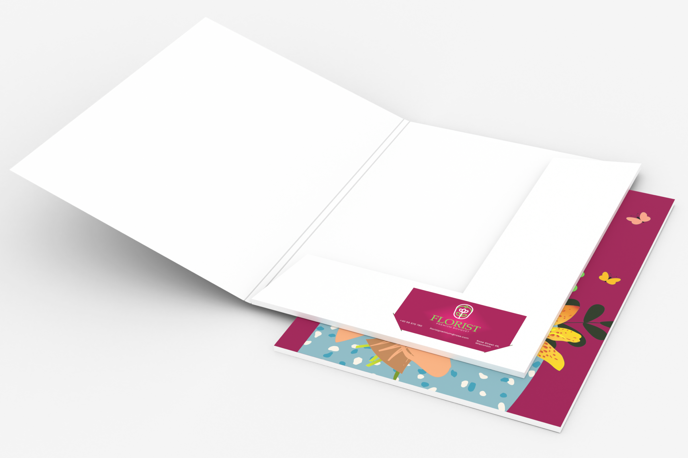 Teczka A4 z doklejanym skrzydełkiem dwubigowa