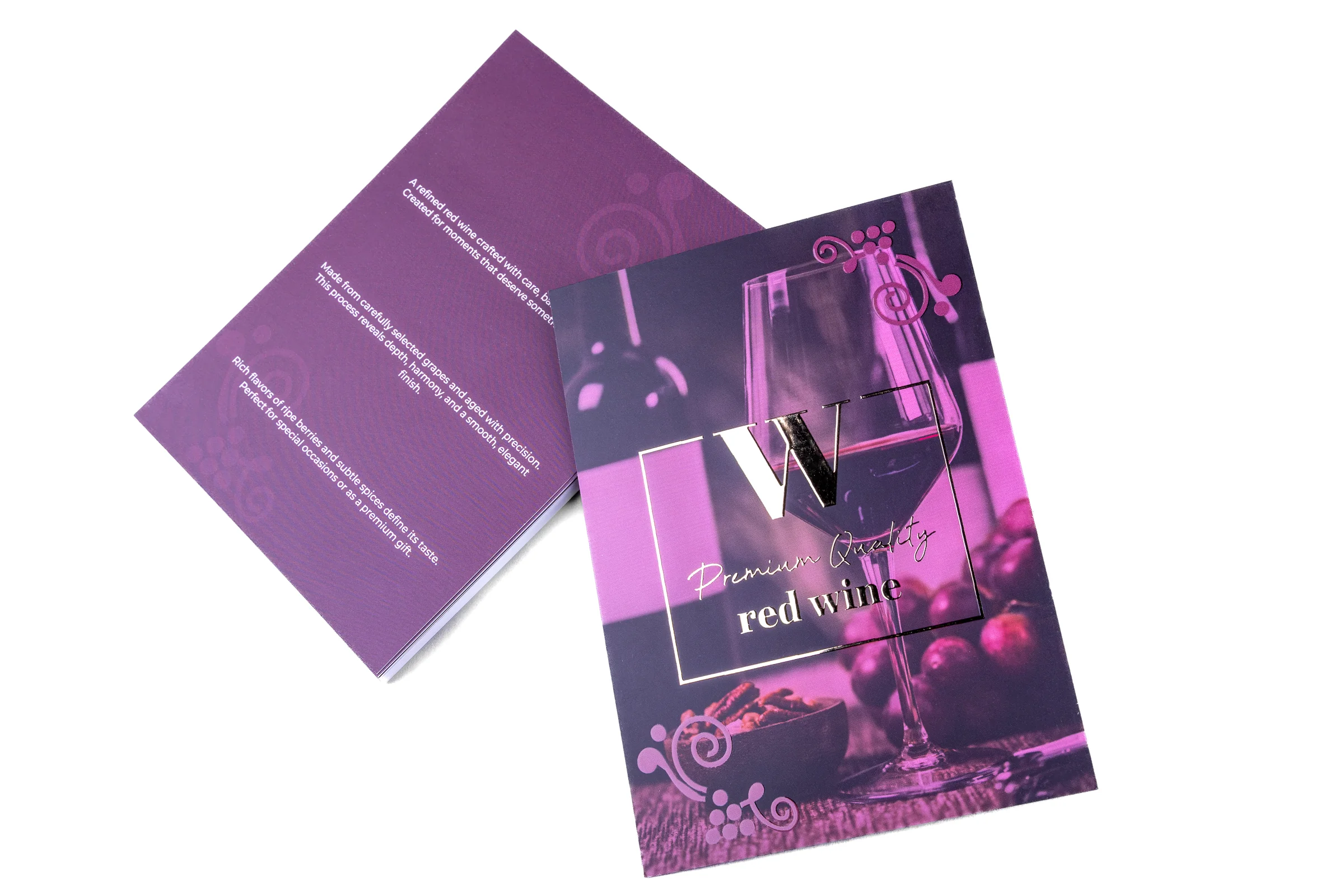 Ulotki cięte Premium - lakier wybiórczy UV + złocenie 3D