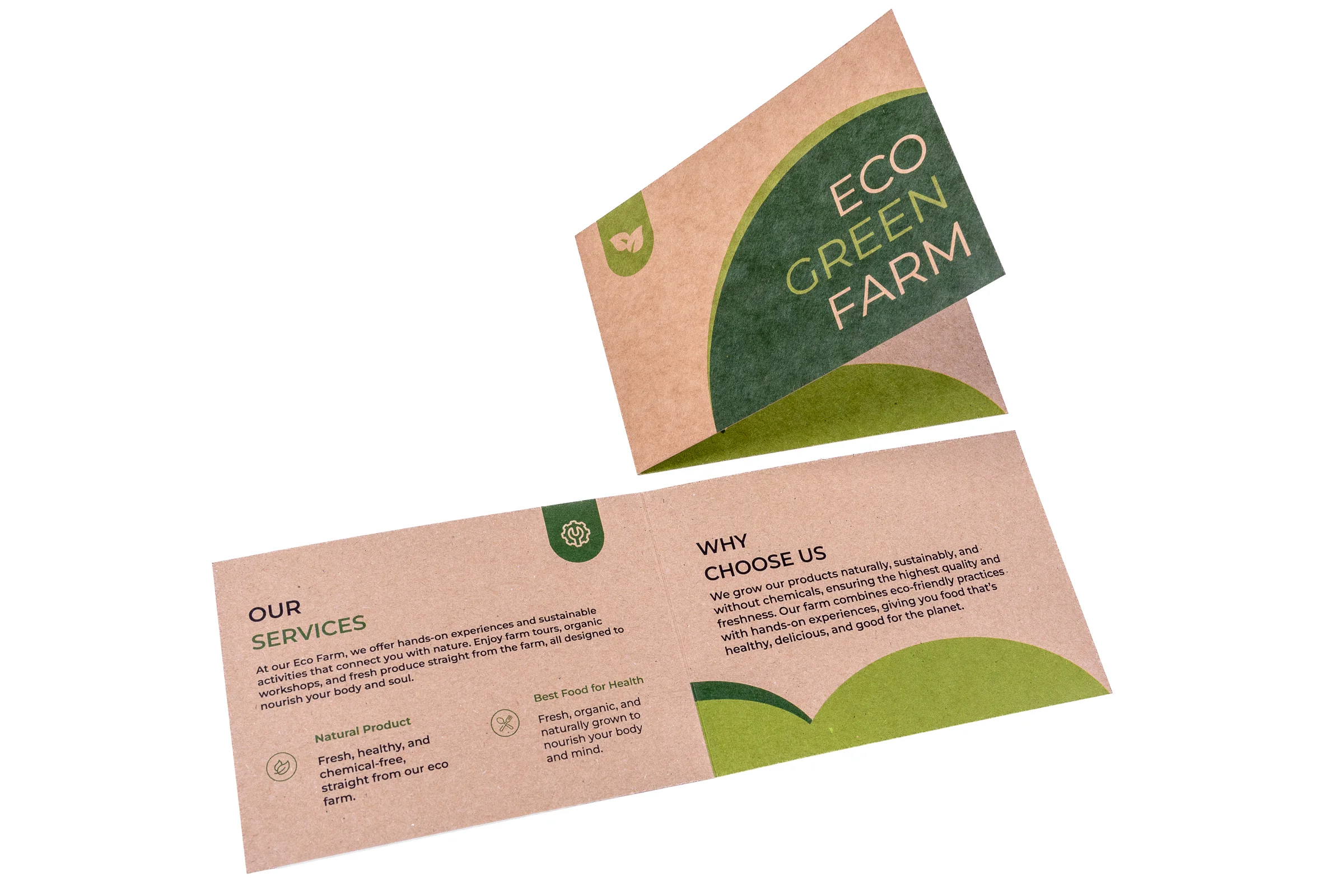 Ulotki dla firm z logo składane EKO