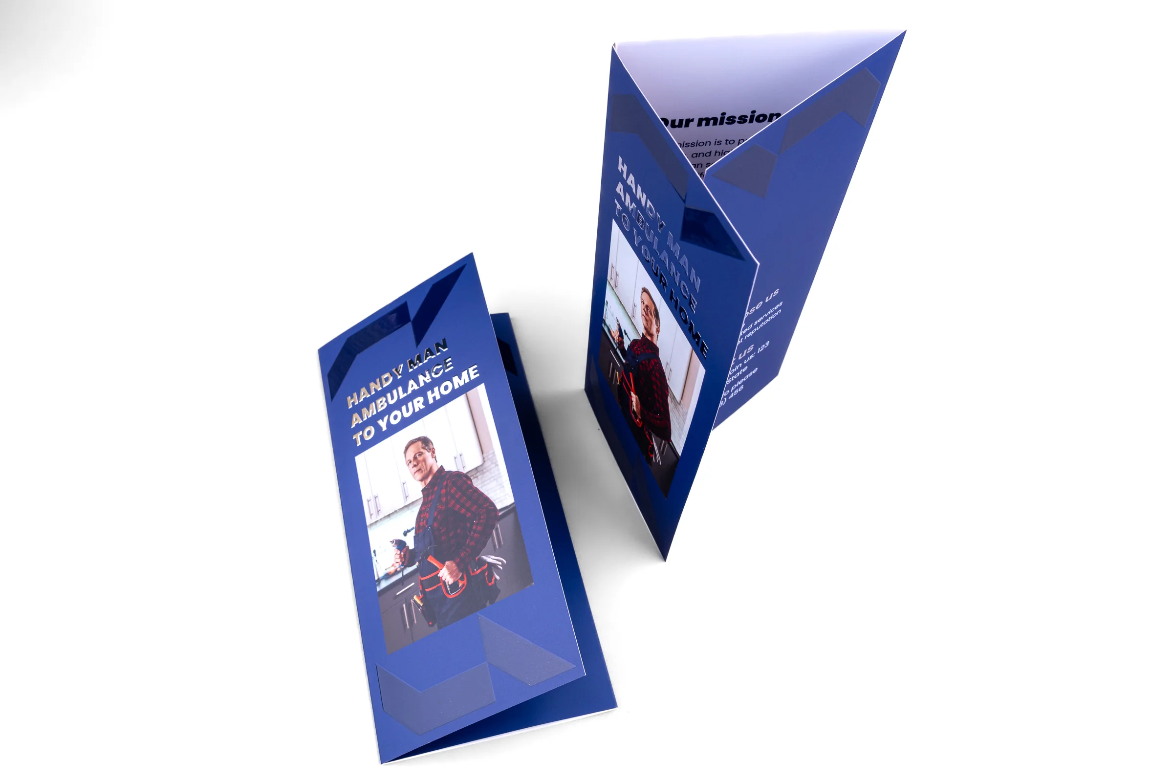 Ulotki reklamowe składane Premium - lakier wybiórczy UV + srebrzenie 3D