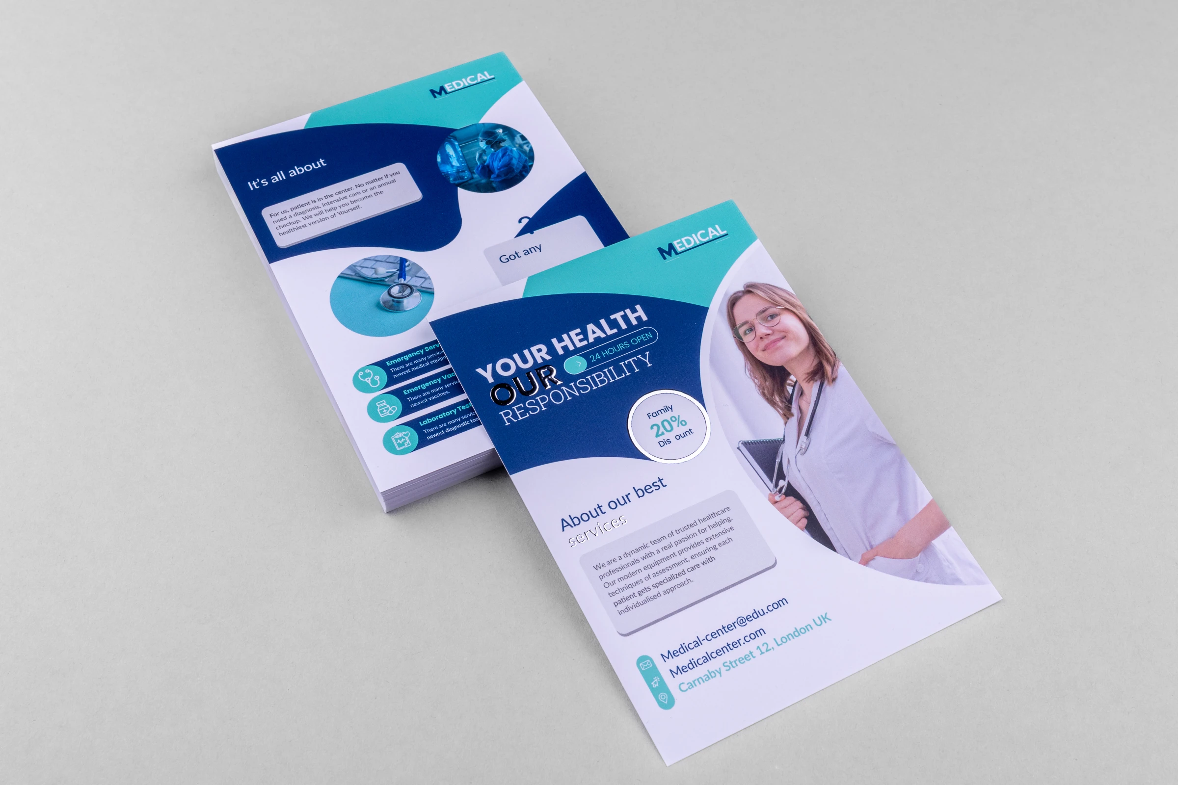 Ulotki cięte Premium folia srebrna 3D