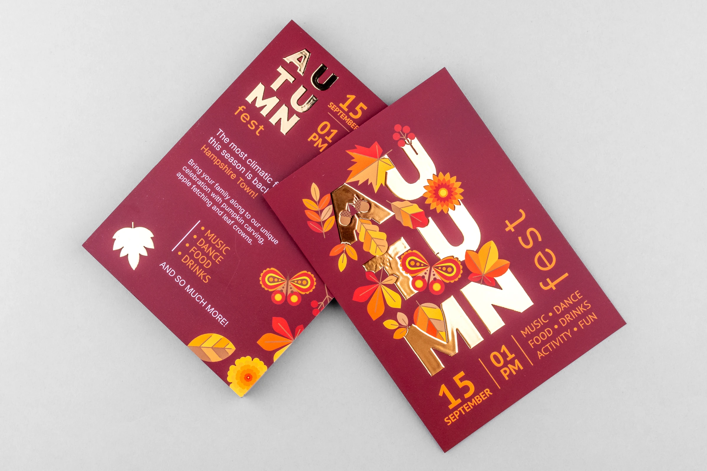 Ulotki cięte folia złota Premium 3D