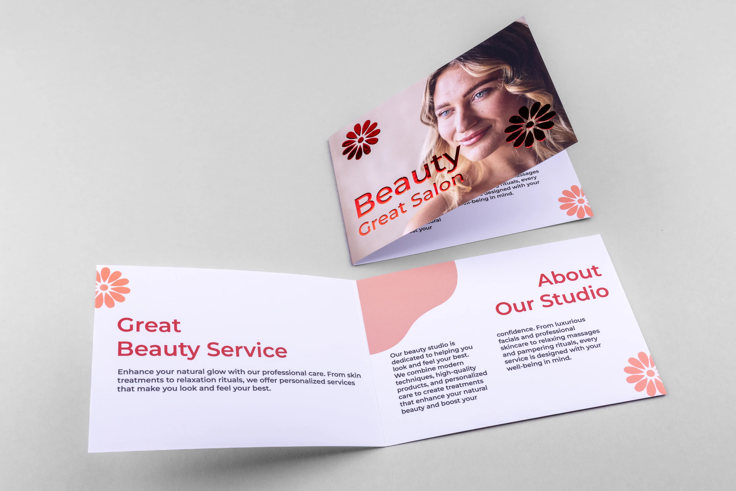 Ulotki składane folia czerowna Premium 3D