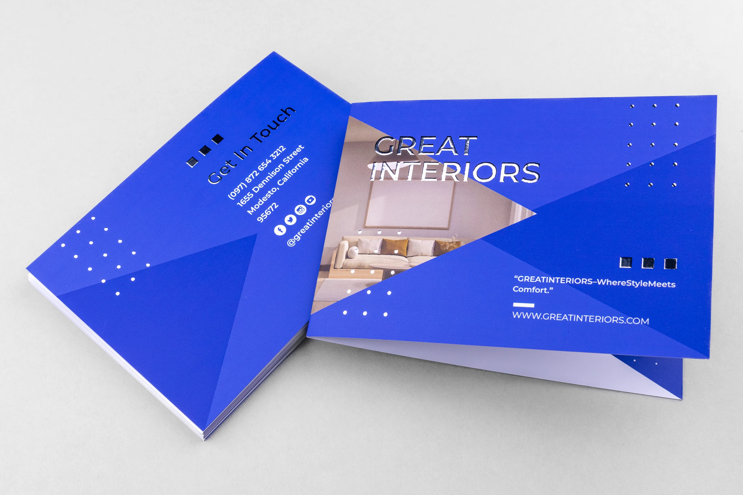 Ulotki składane folia srebrna Premium 3D