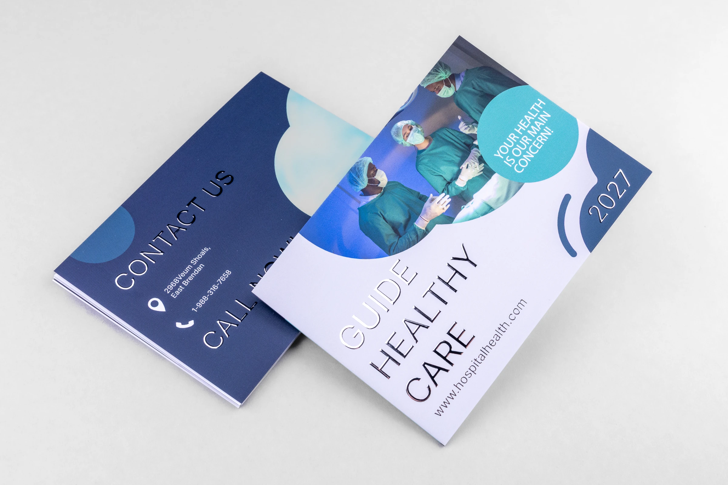 Ulotki składane folia srebrna Premium 3D