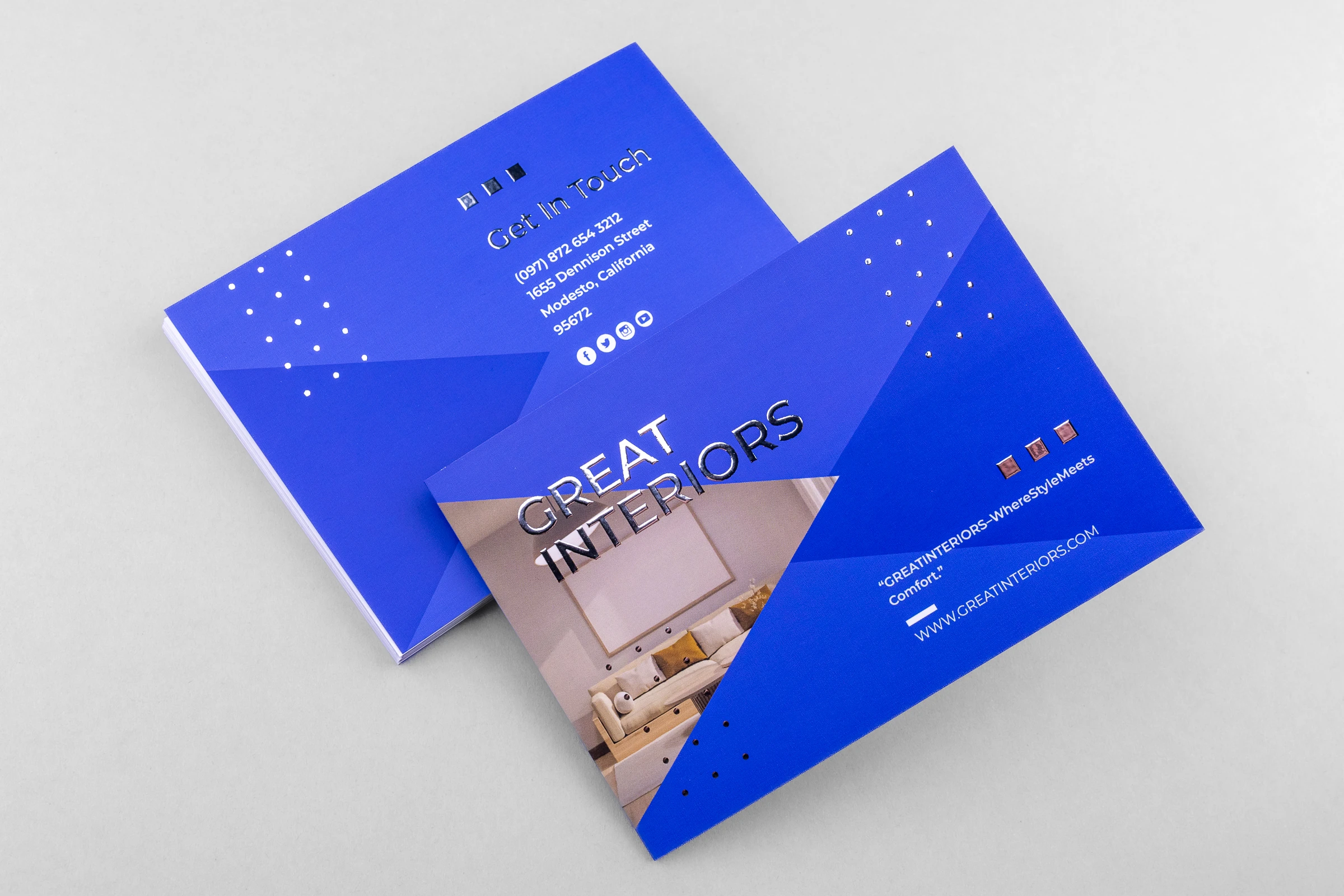 Ulotki składane folia srebrna Premium 3D