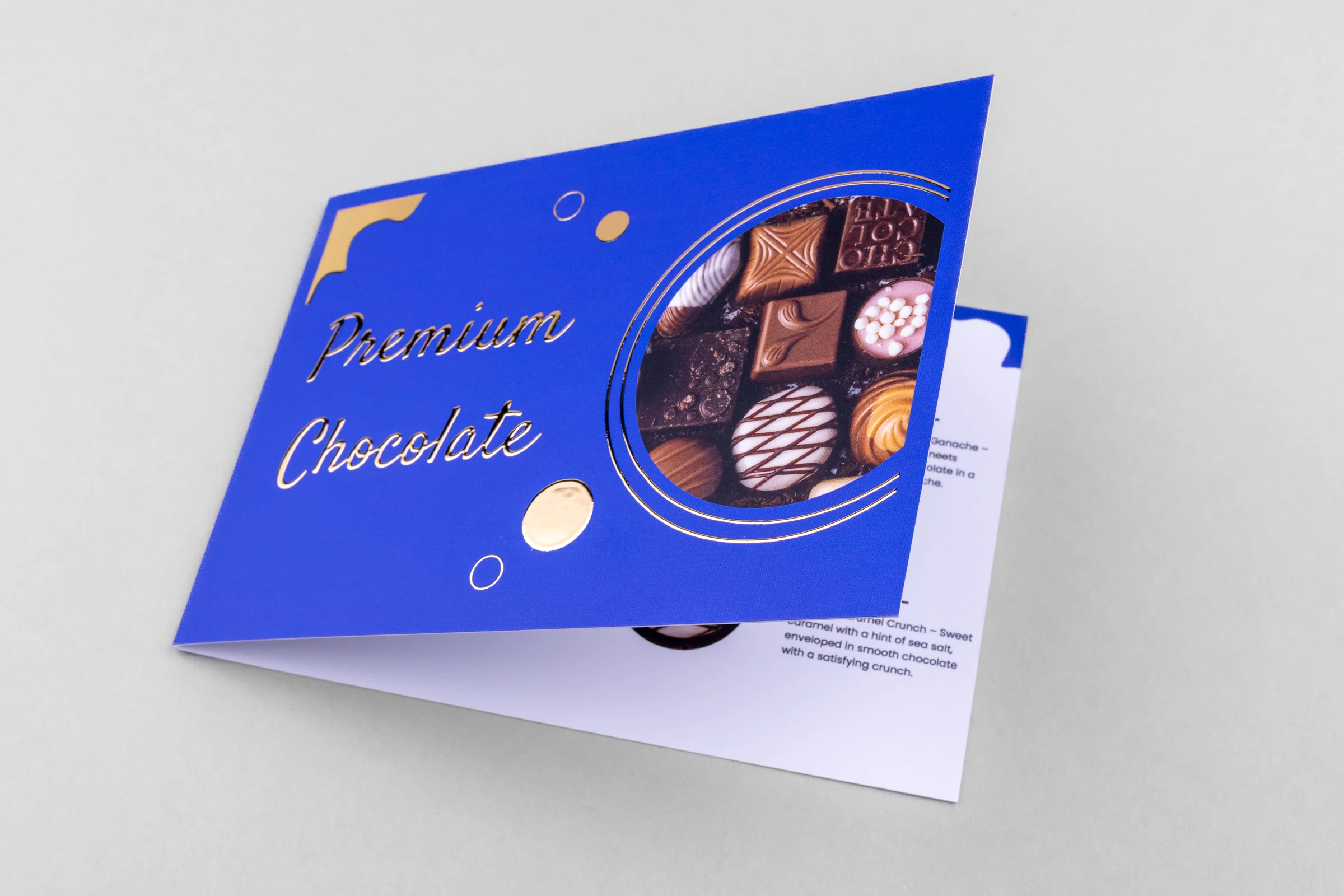 Ulotki składane folia złota Premium 3D