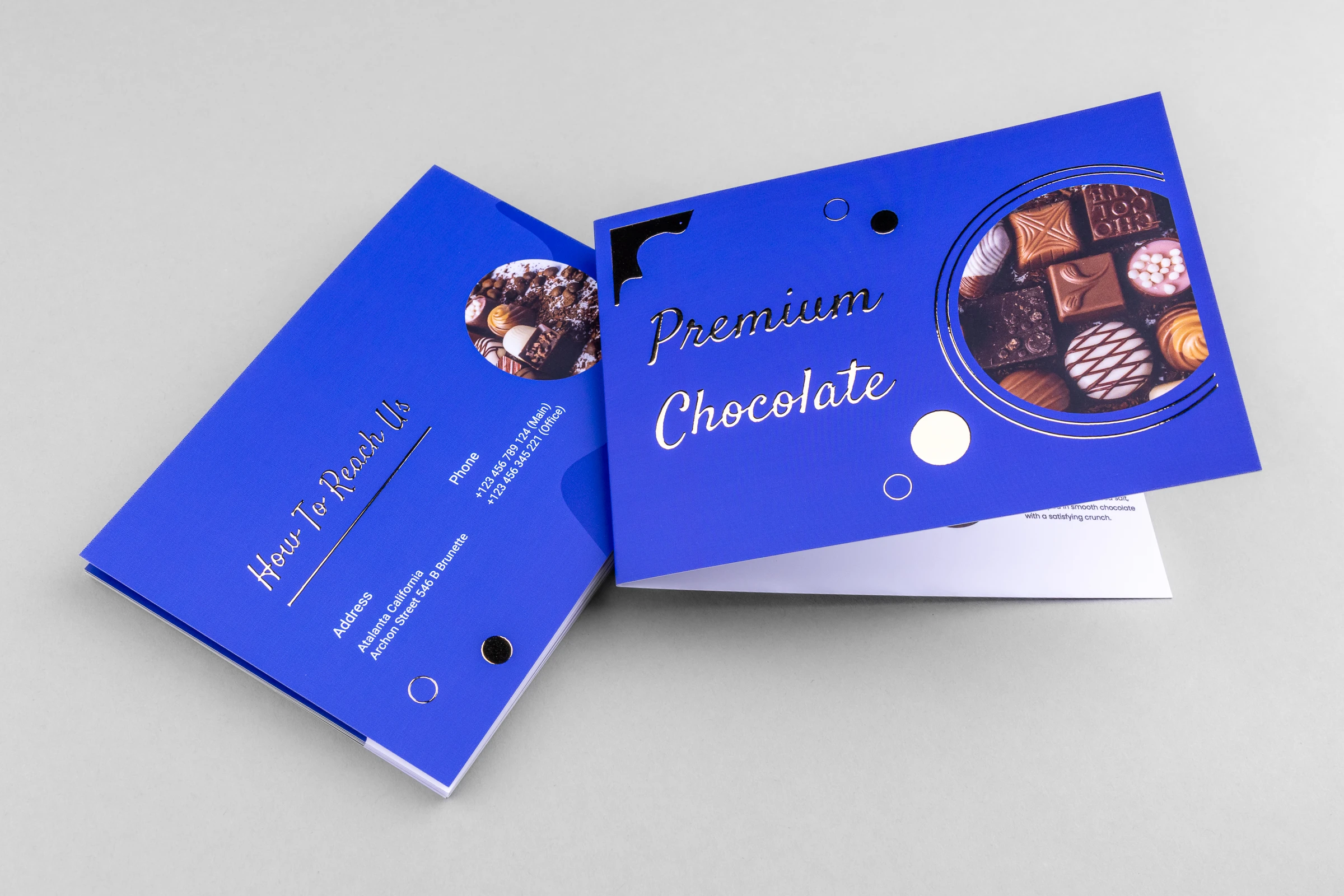 Ulotki składane folia złota Premium 3D