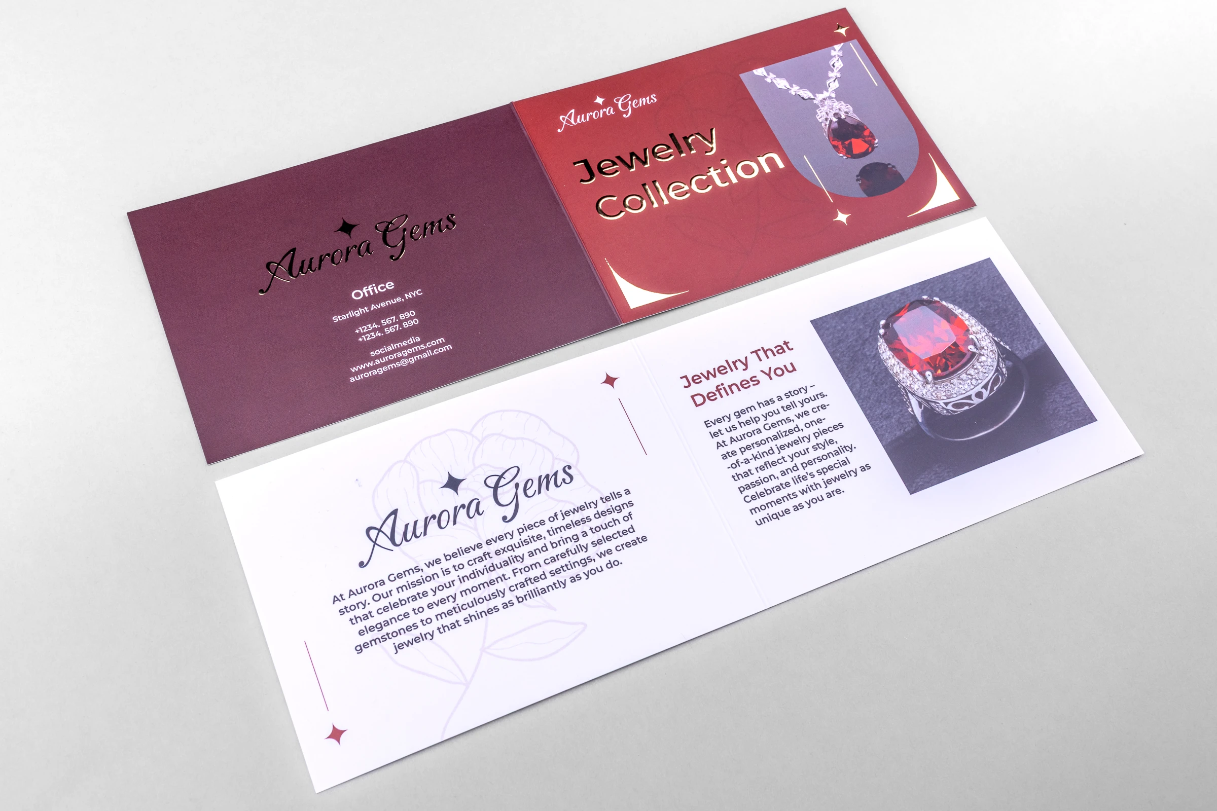 Ulotki składane folia złota Premium 3D