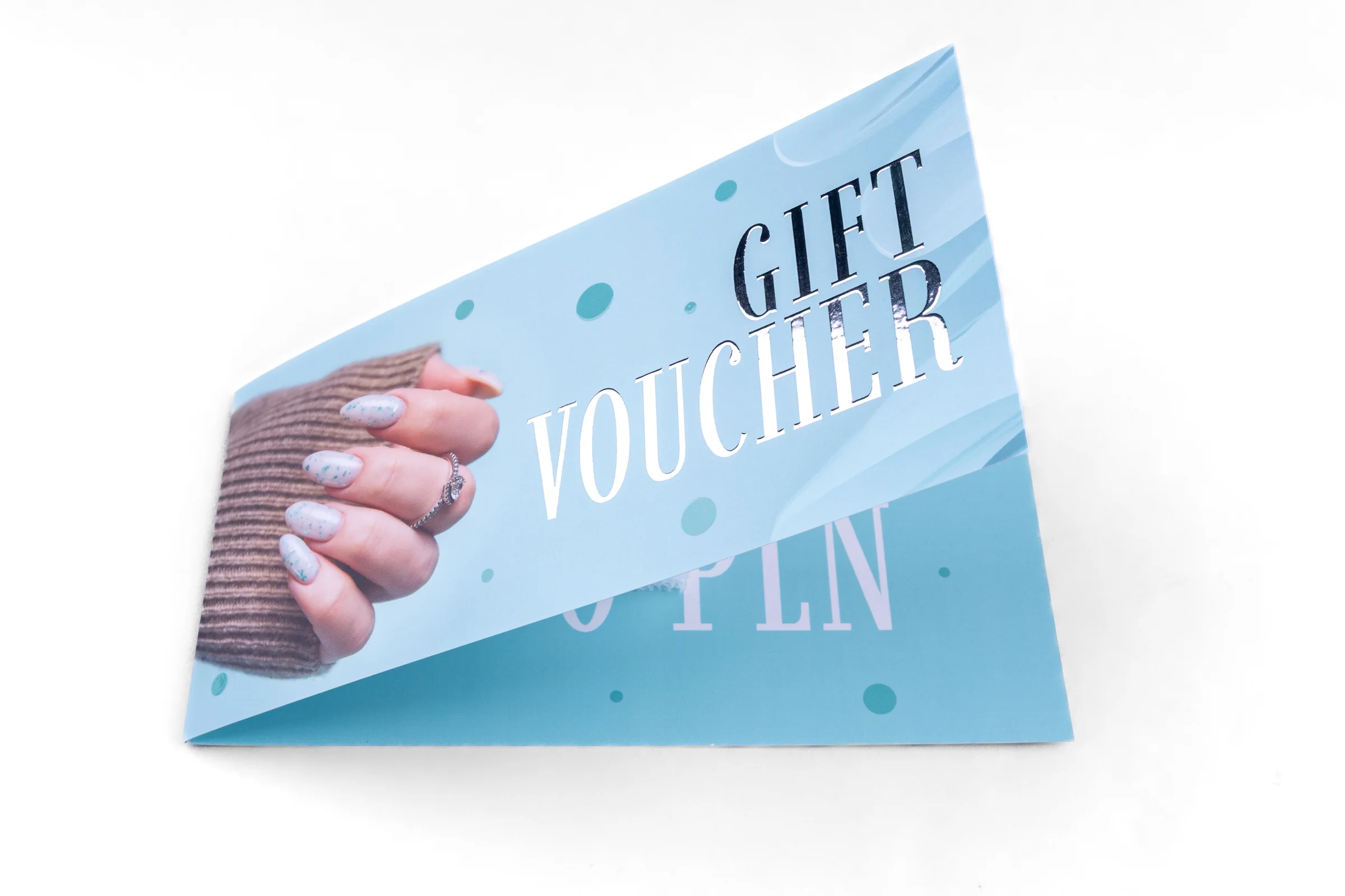 Vouchery składane Premium - lakier wybiórczy UV + srebrzenie 3D