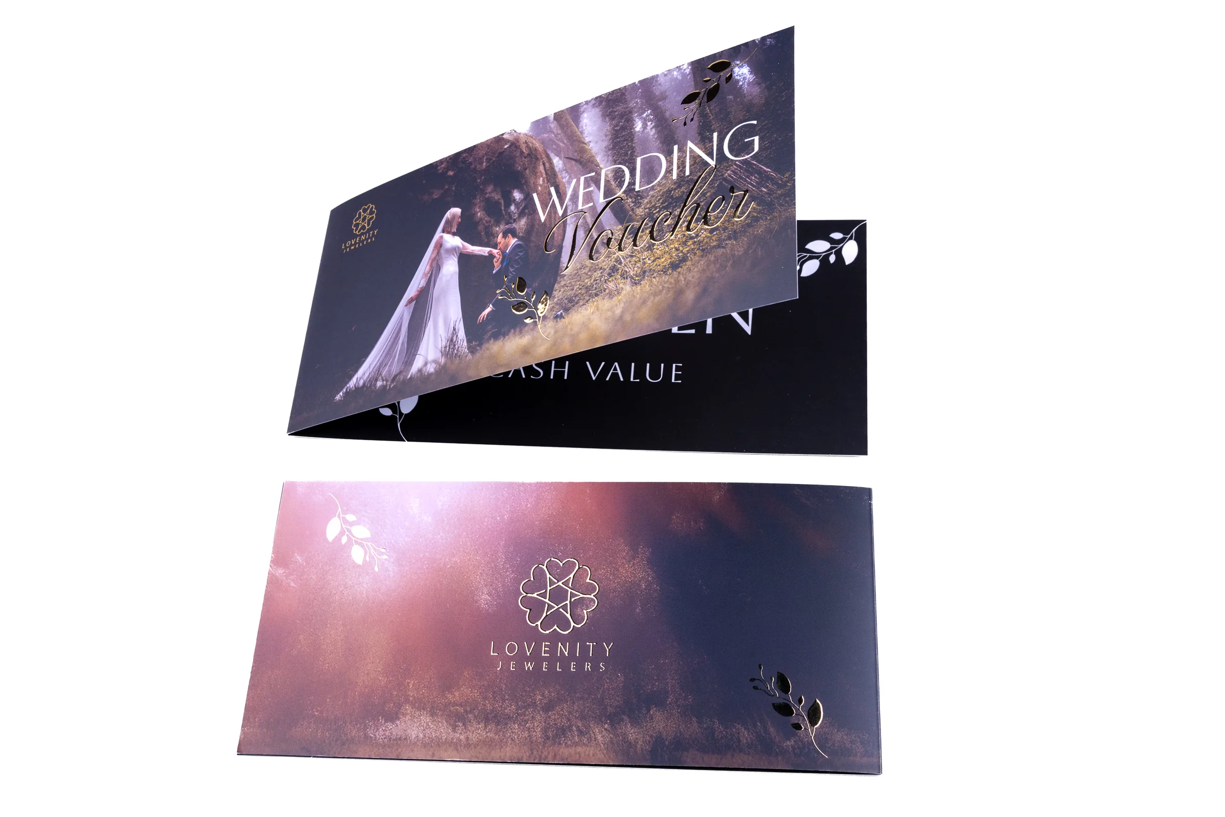 Vouchery składane Premium - lakier wybiórczy UV + złocenie 3D - odobne