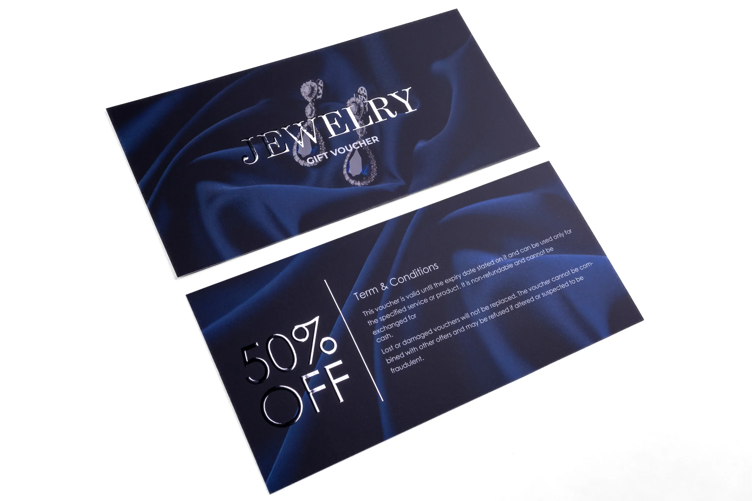 Vouchery cięte Premium ze srebrną folią
