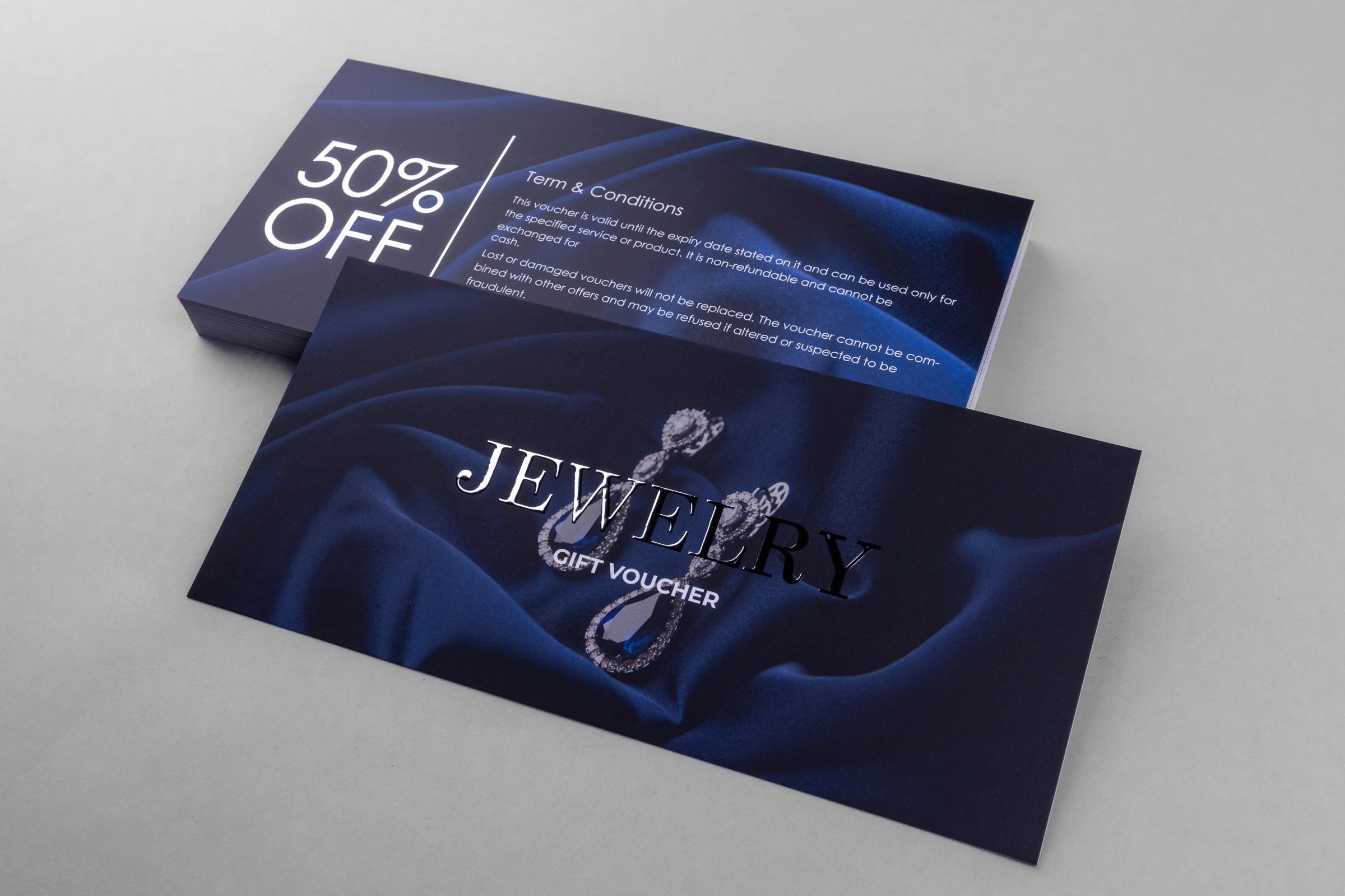 Vouchery cięte folia srebrna Premium 3D