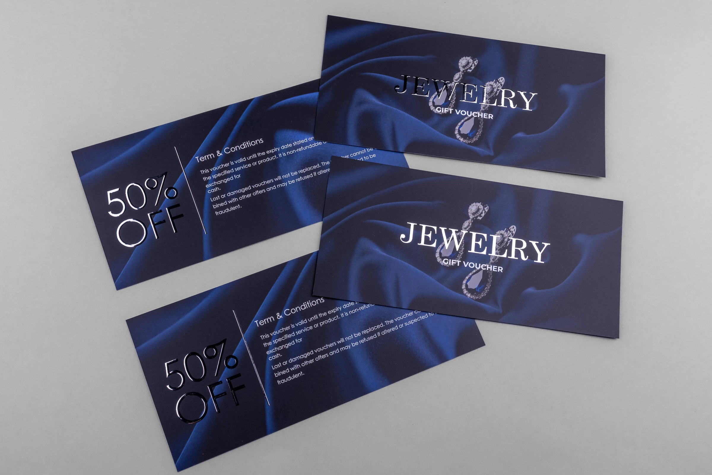 Vouchery składane Premium - srebrzenie 3D