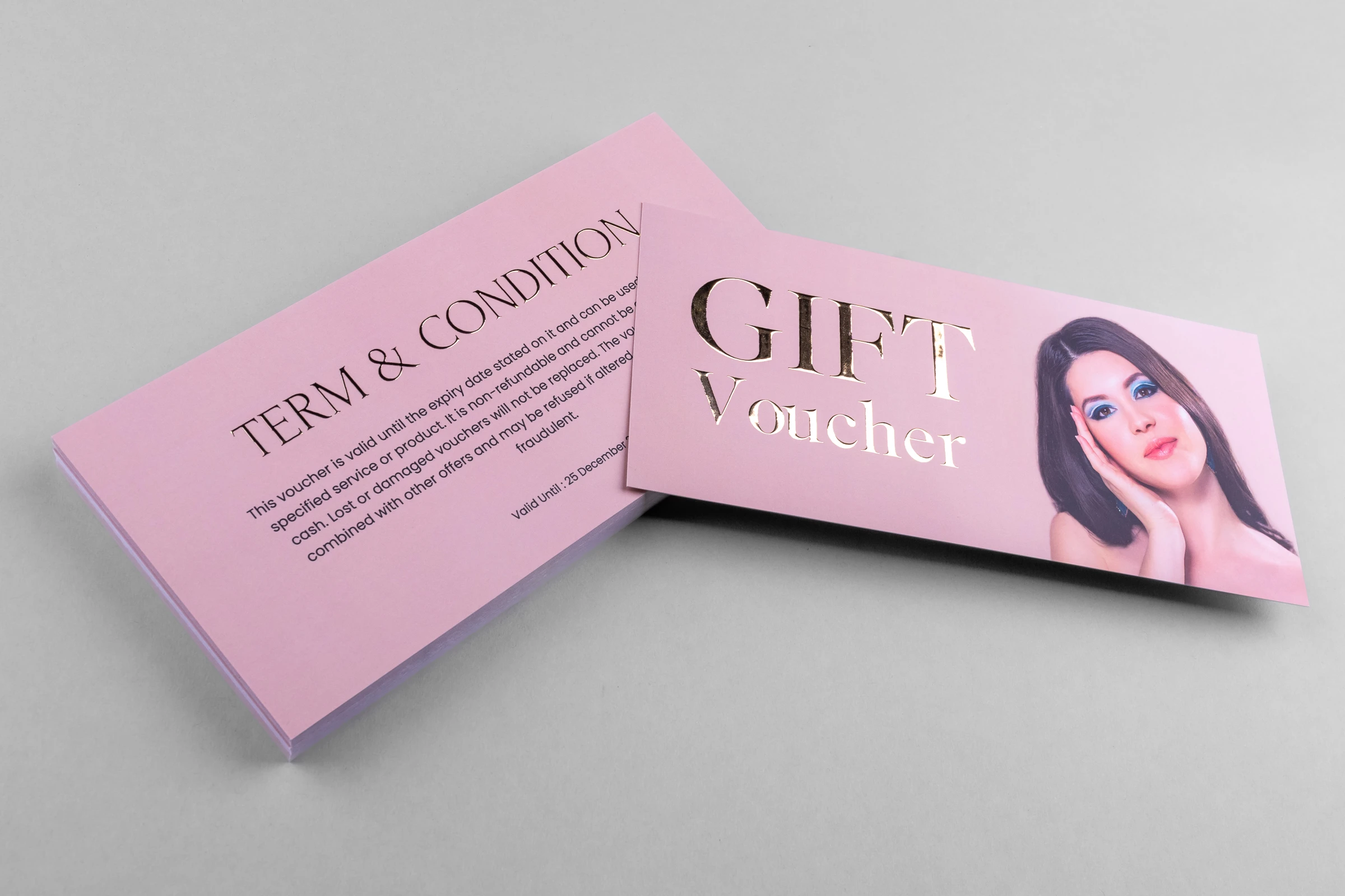 Vouchery składane Premium - złocenie 3D