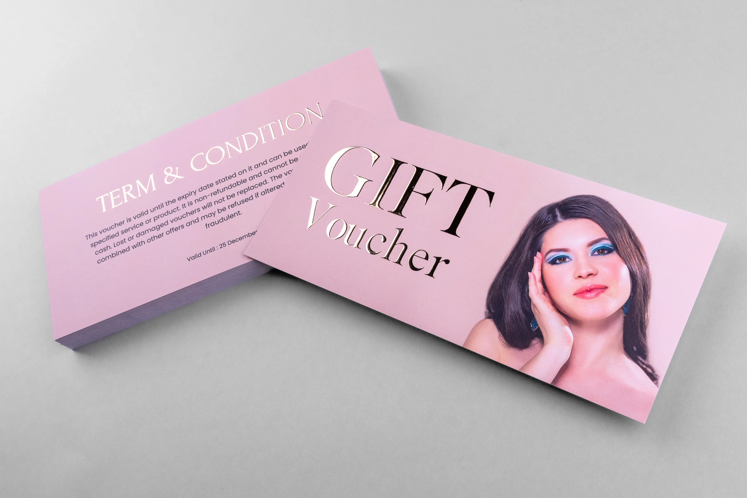 Vouchery składane Premium - złocenie 3D