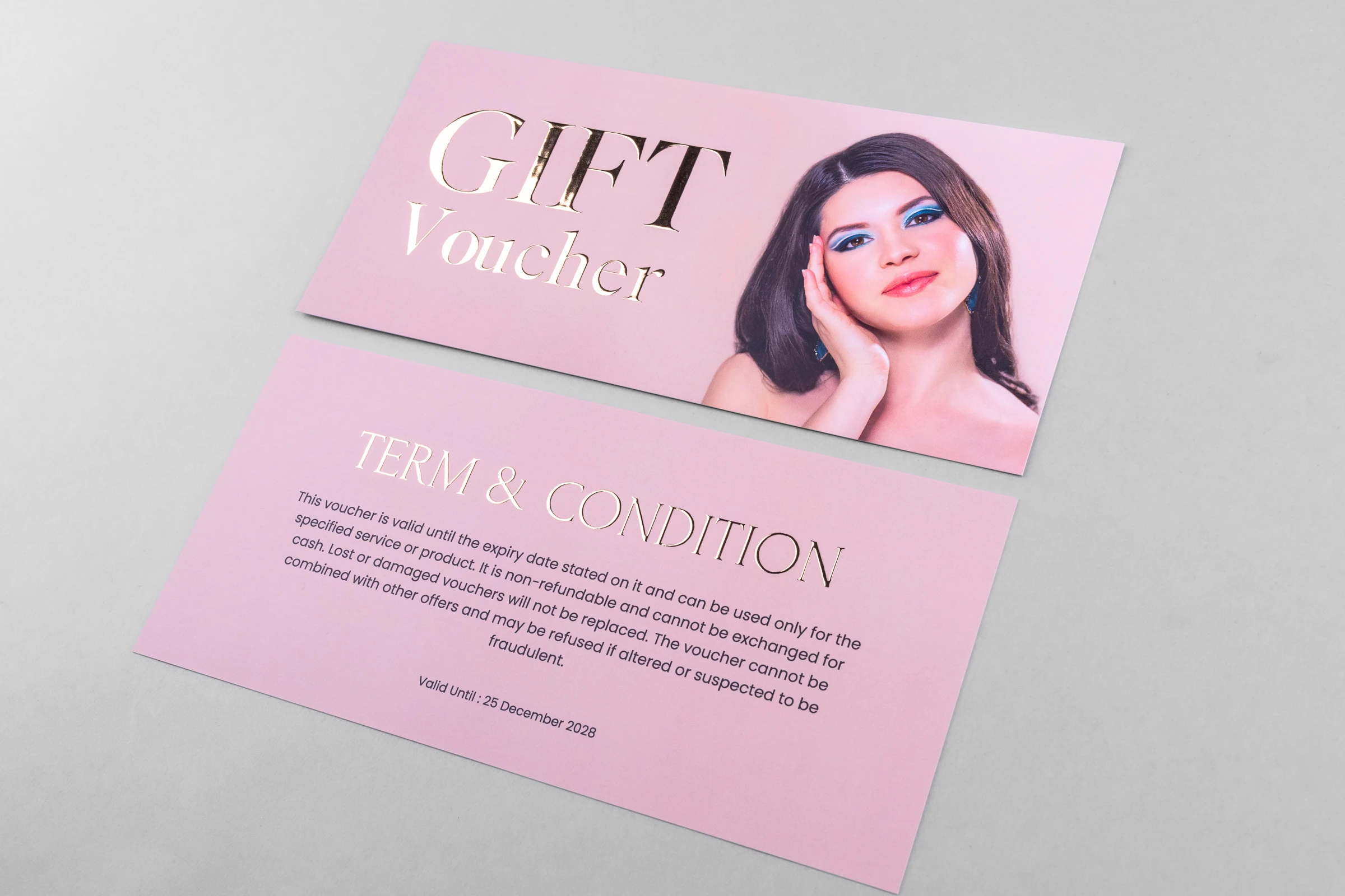 Vouchery składane Premium - złocenie 3D