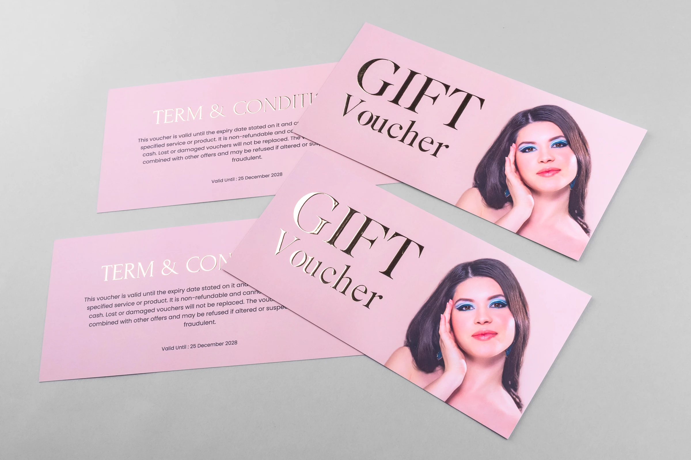 Vouchery składane Premium - złocenie 3D