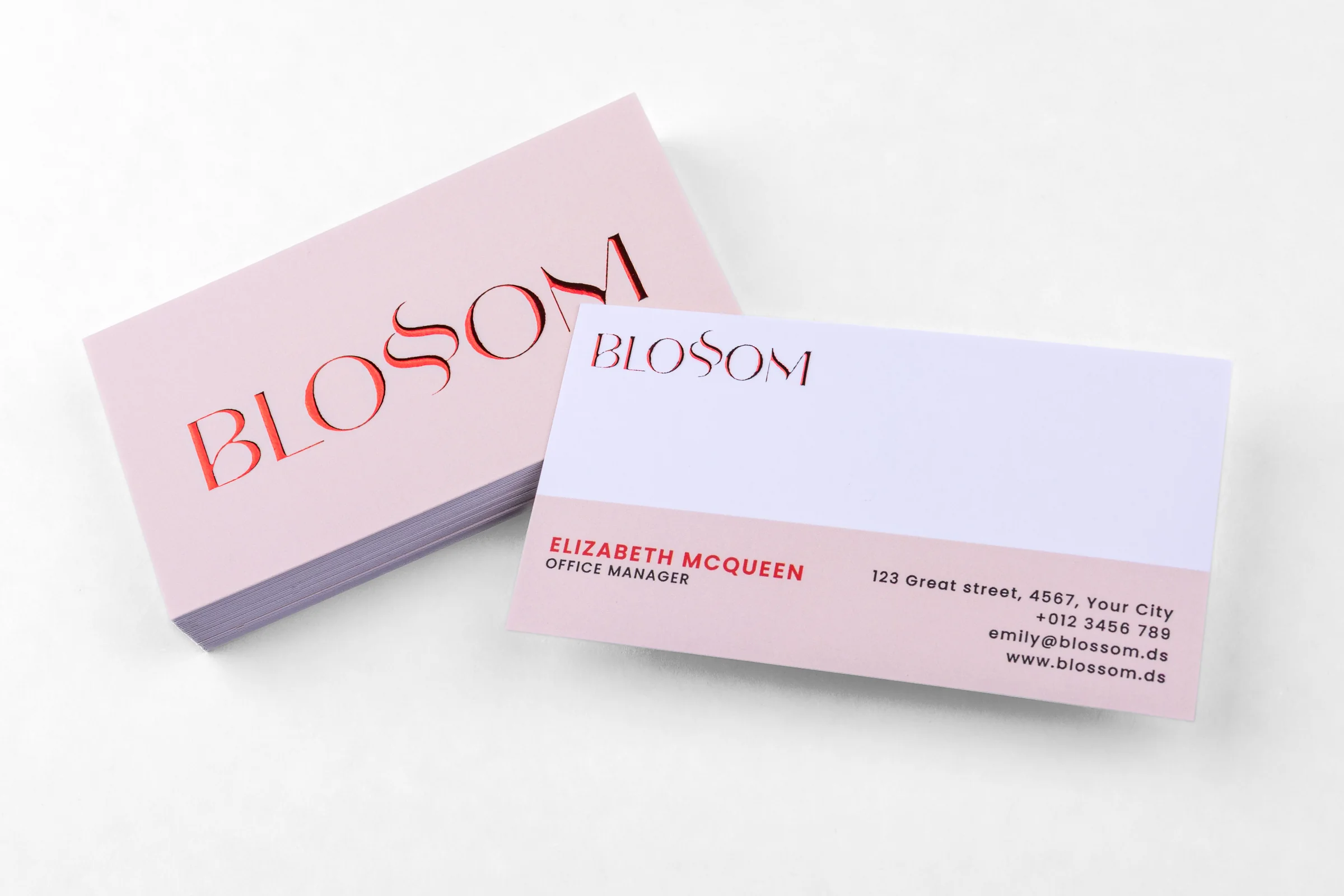 Wizytówki firmowe z czerwoną folią 3D