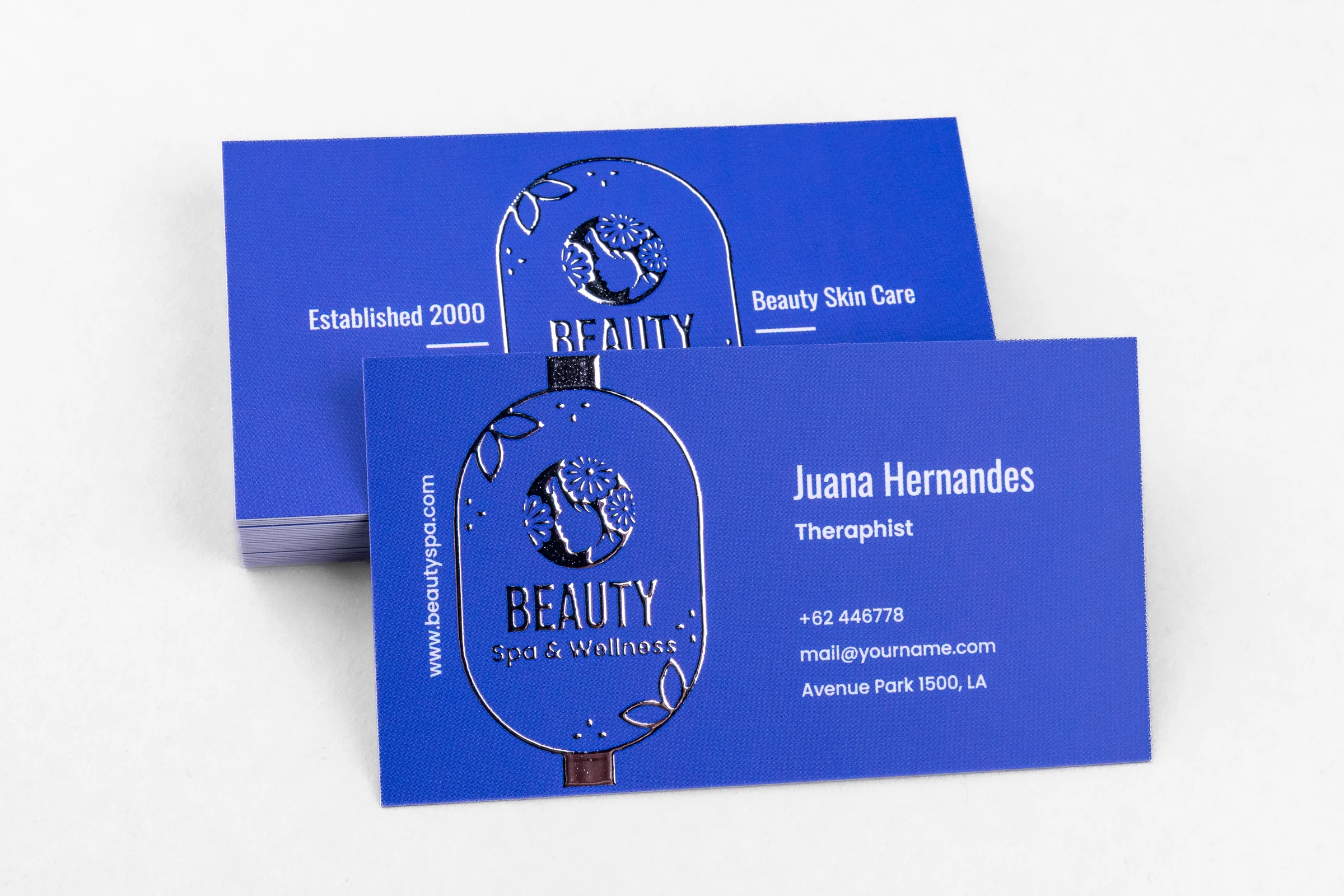 Wizytówki Premium - lakier wybiórczy UV + srebrzenie 3D