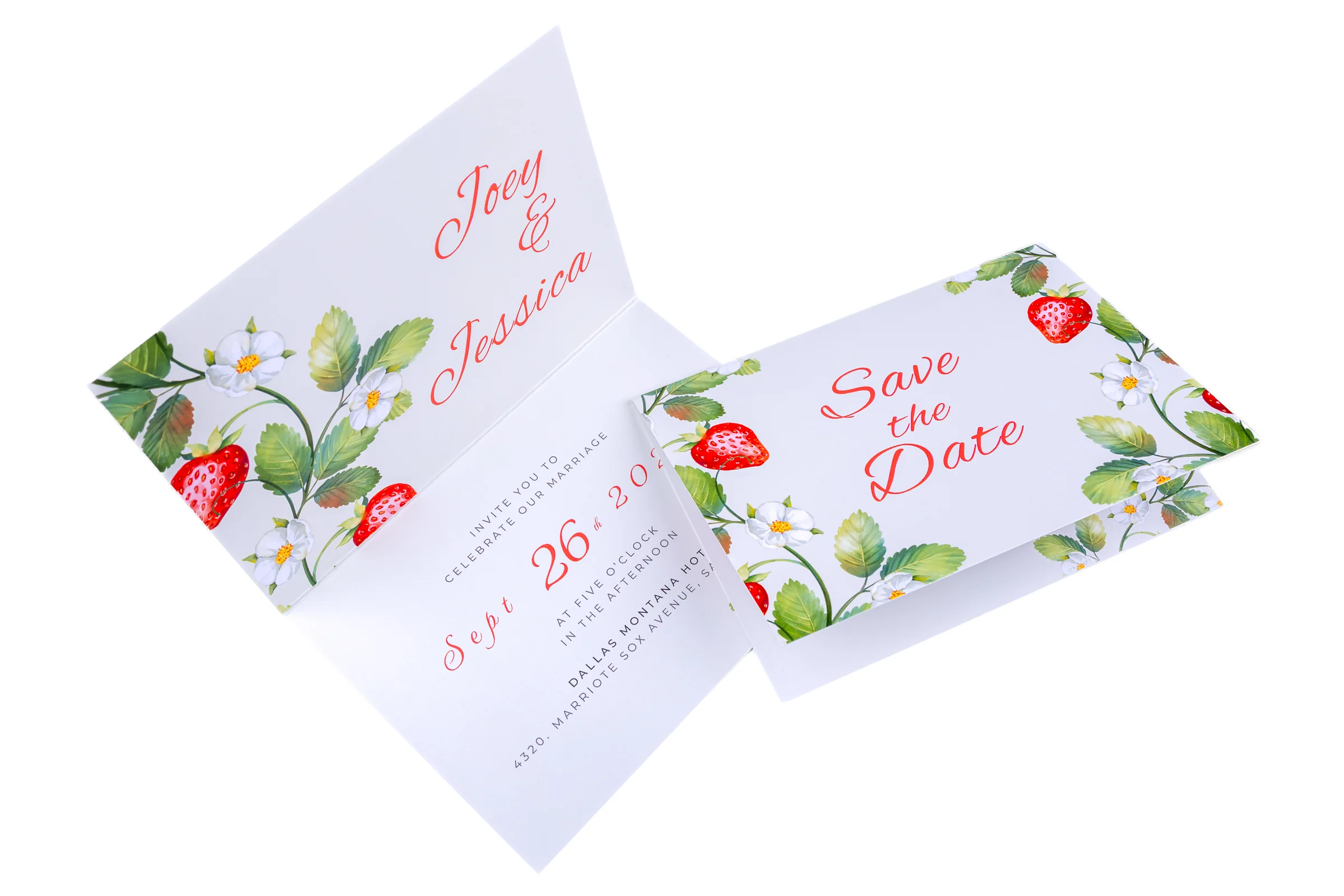 Zaproszenia składane - okładka i wnętrze