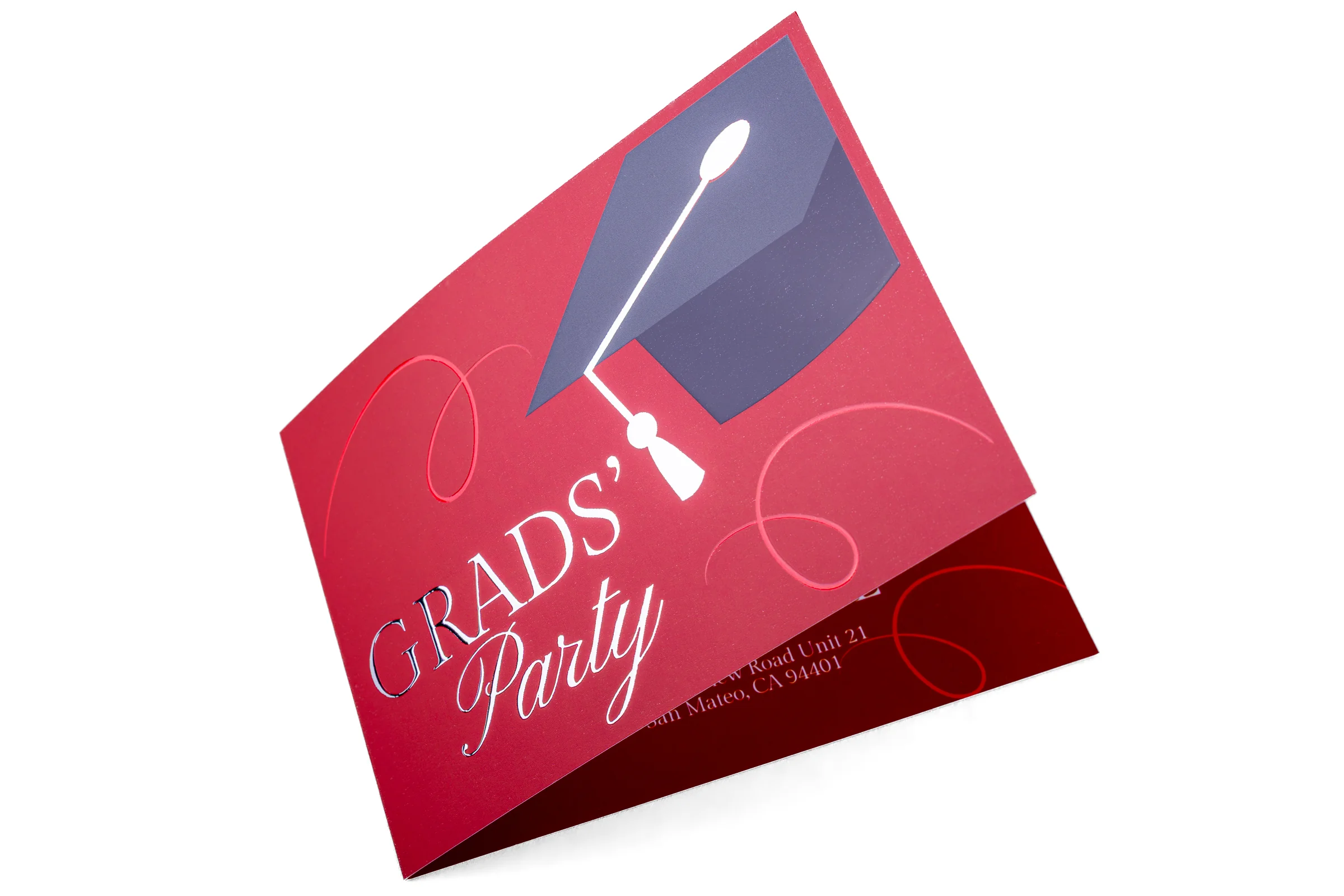 Zaproszenia składane Premium - lakier wybiórczy UV + srebrzenie 3D