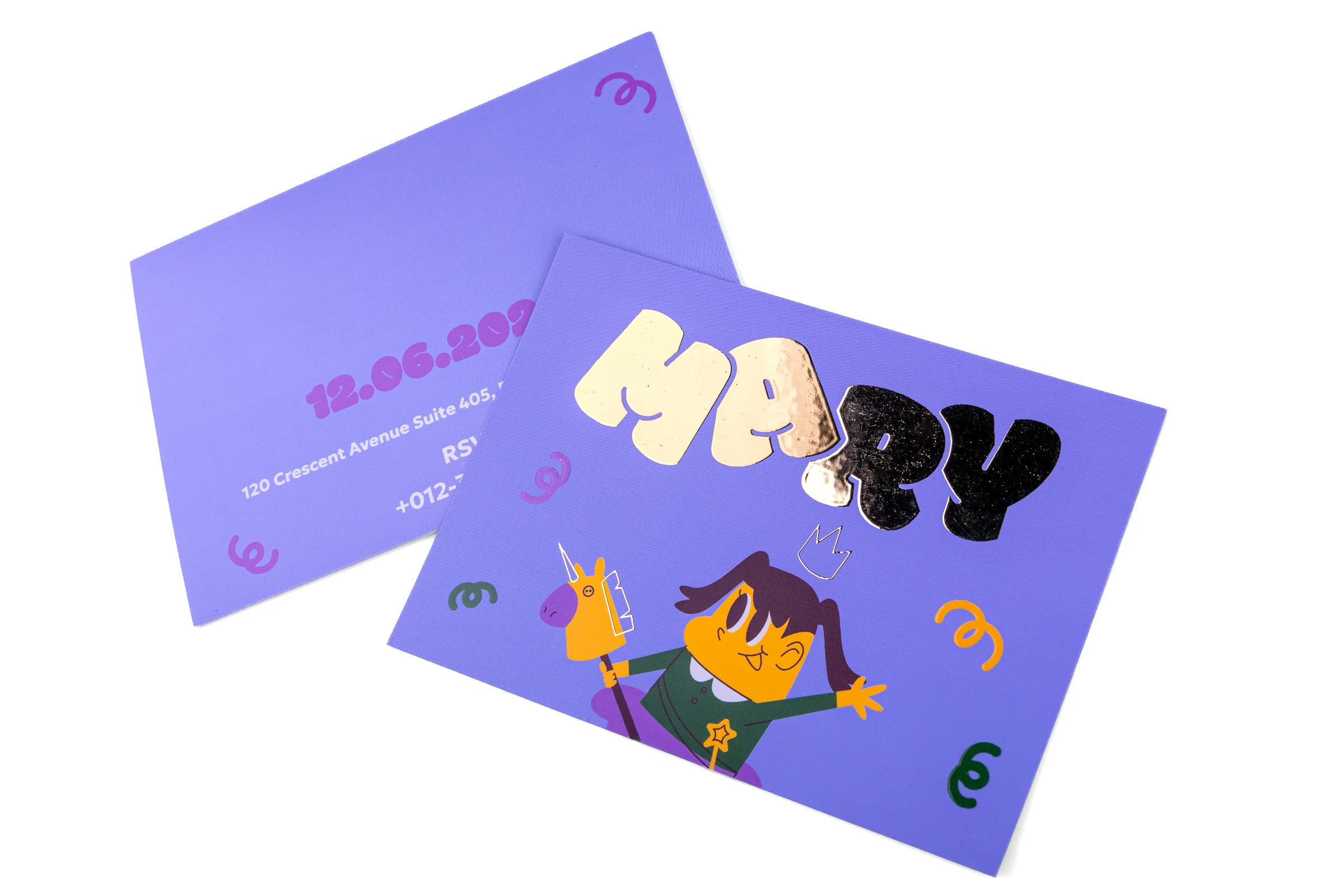 Zaproszenia składane Premium - lakier wybiórczy UV + złocenie 3D