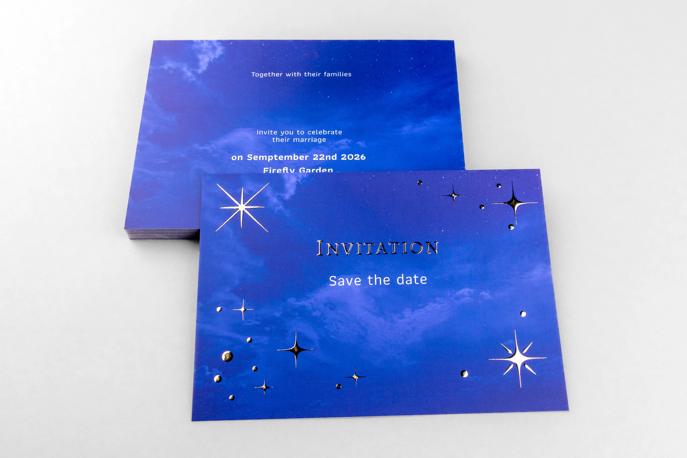 Zaproszenia cięte Premium - złocenie 3D