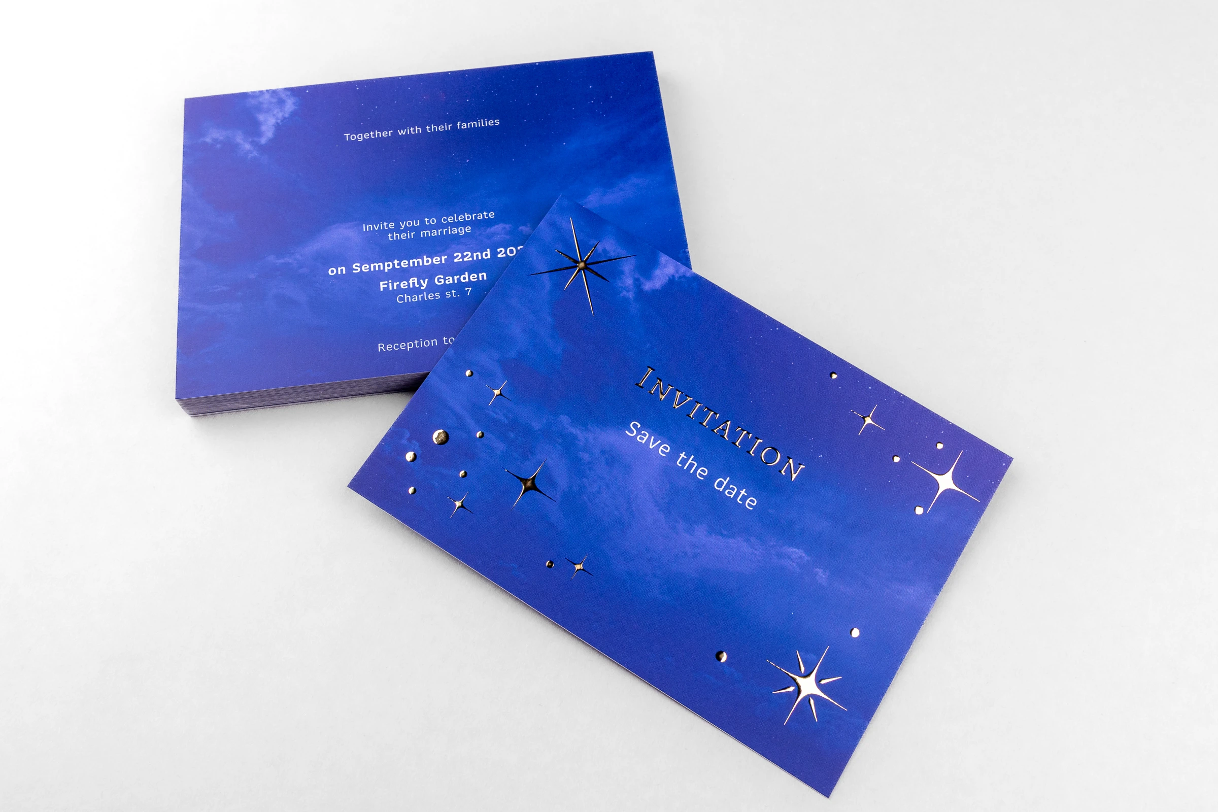 Zaproszenia cięte Premium - złocenie 3D