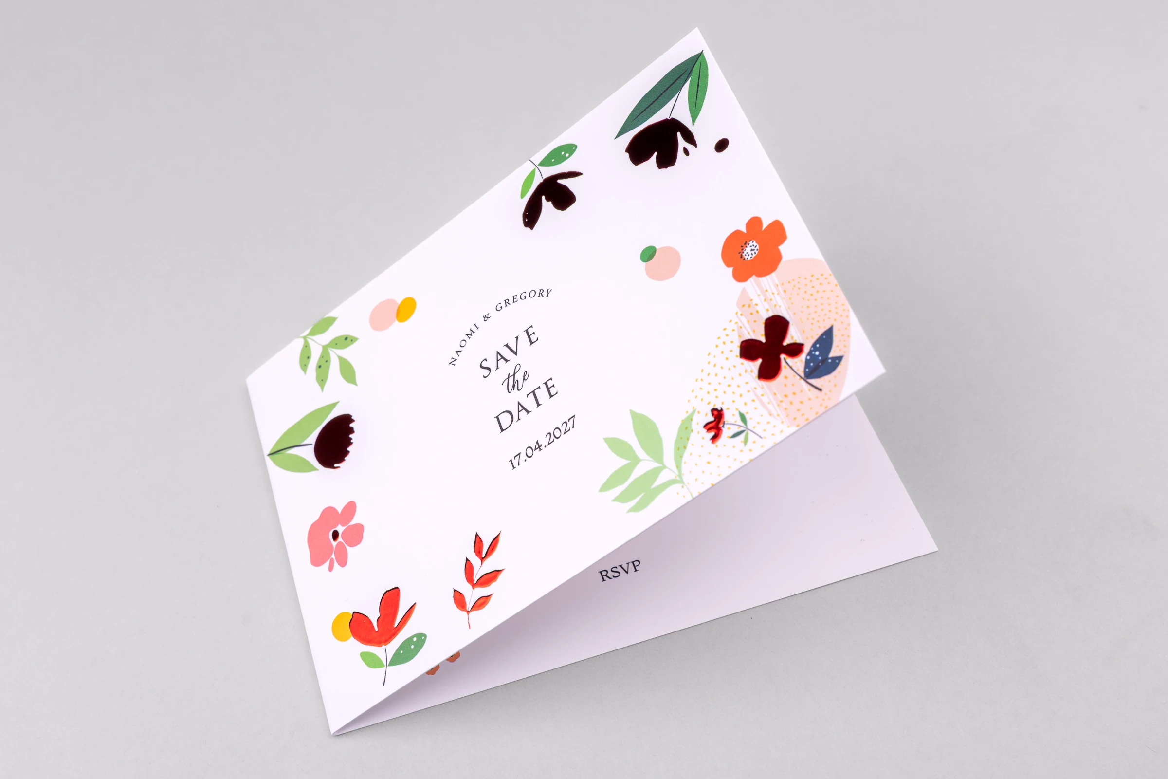 Zaproszenia składane Premium - folia czerwona 3D