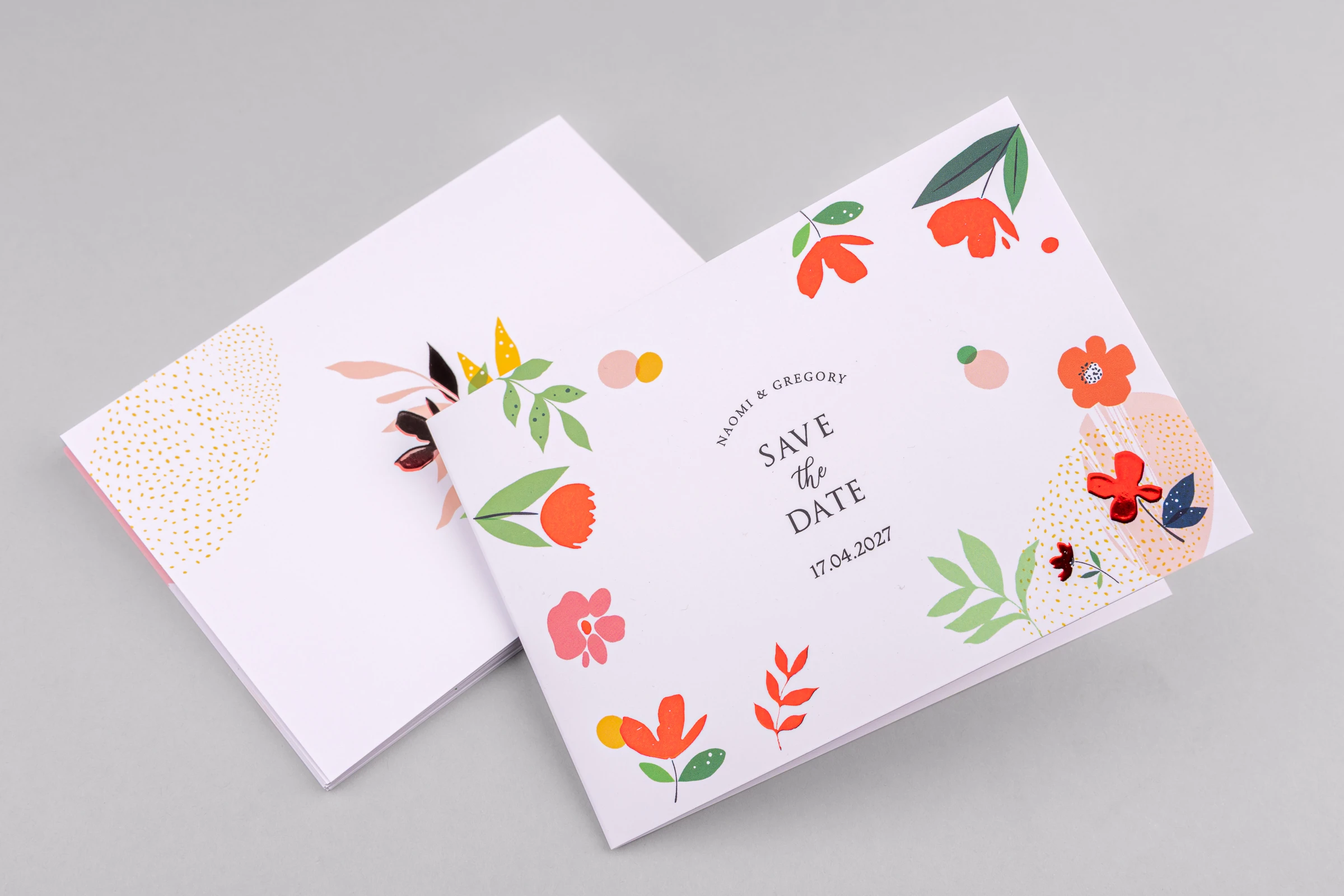 Zaproszenia składane Premium - folia czerwona 3D