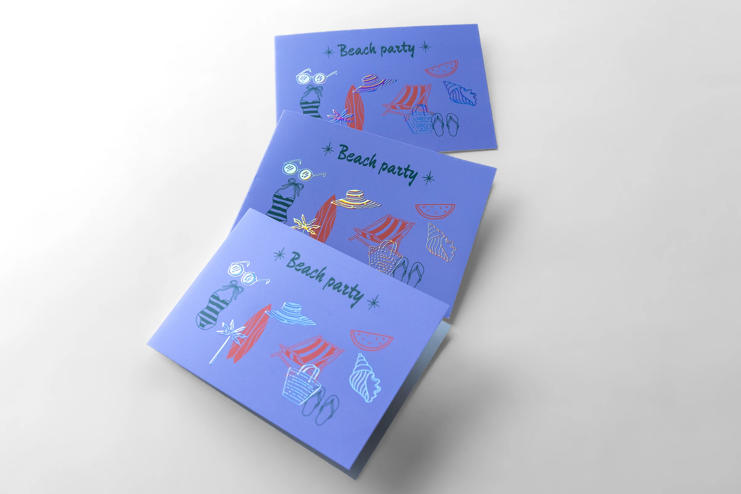 Zaproszenia składane Premium - folia holograficzna 3D