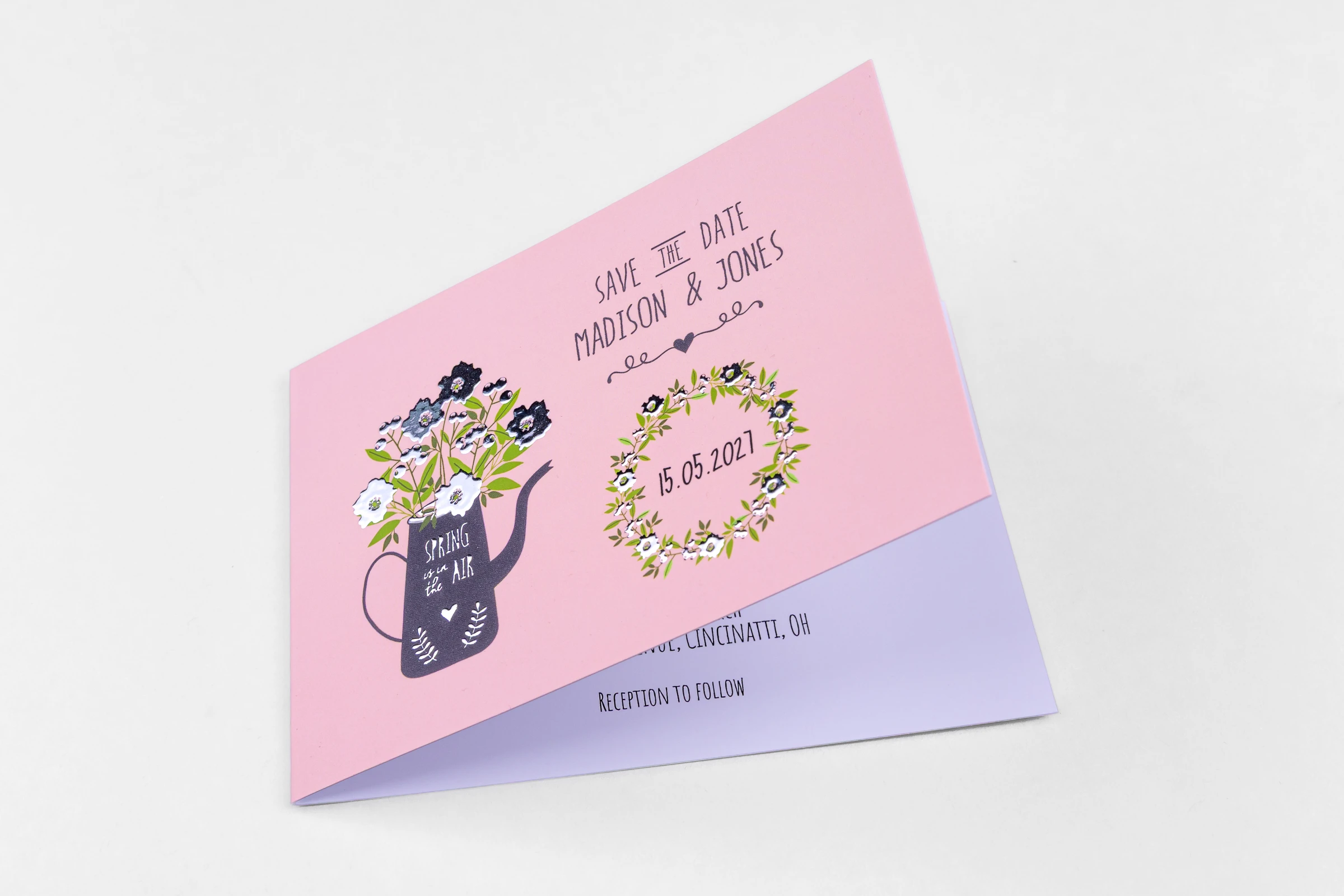 Zaproszenia składane Premium - srebrzenie 3D