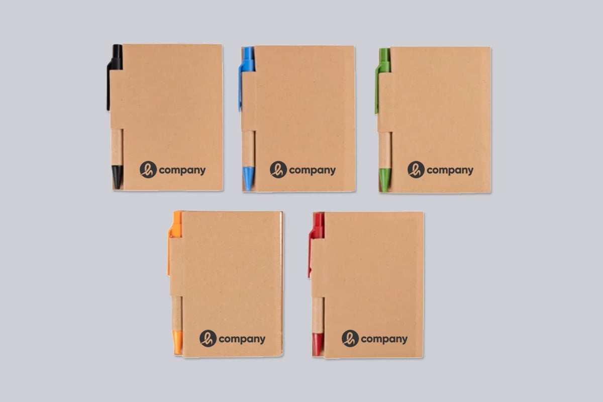 Notesy EKO z długopisem - wiele kolorów